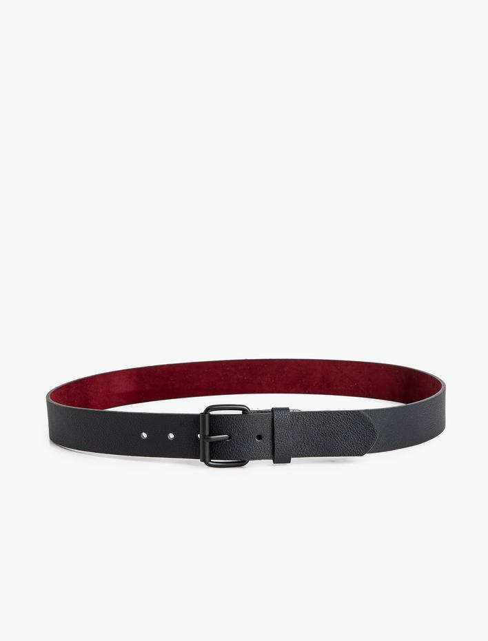 Erkek Kemer Deri Görünümlü Toka Detaylı