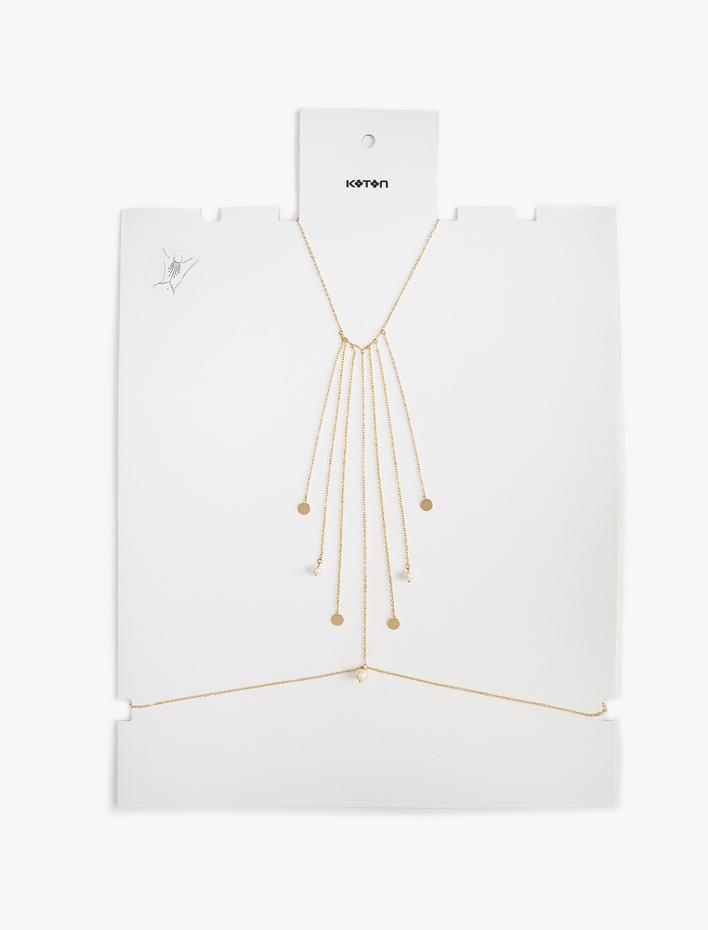 Kadın Vücut Zinciri Sallantılı Geometrik Charm Detaylı