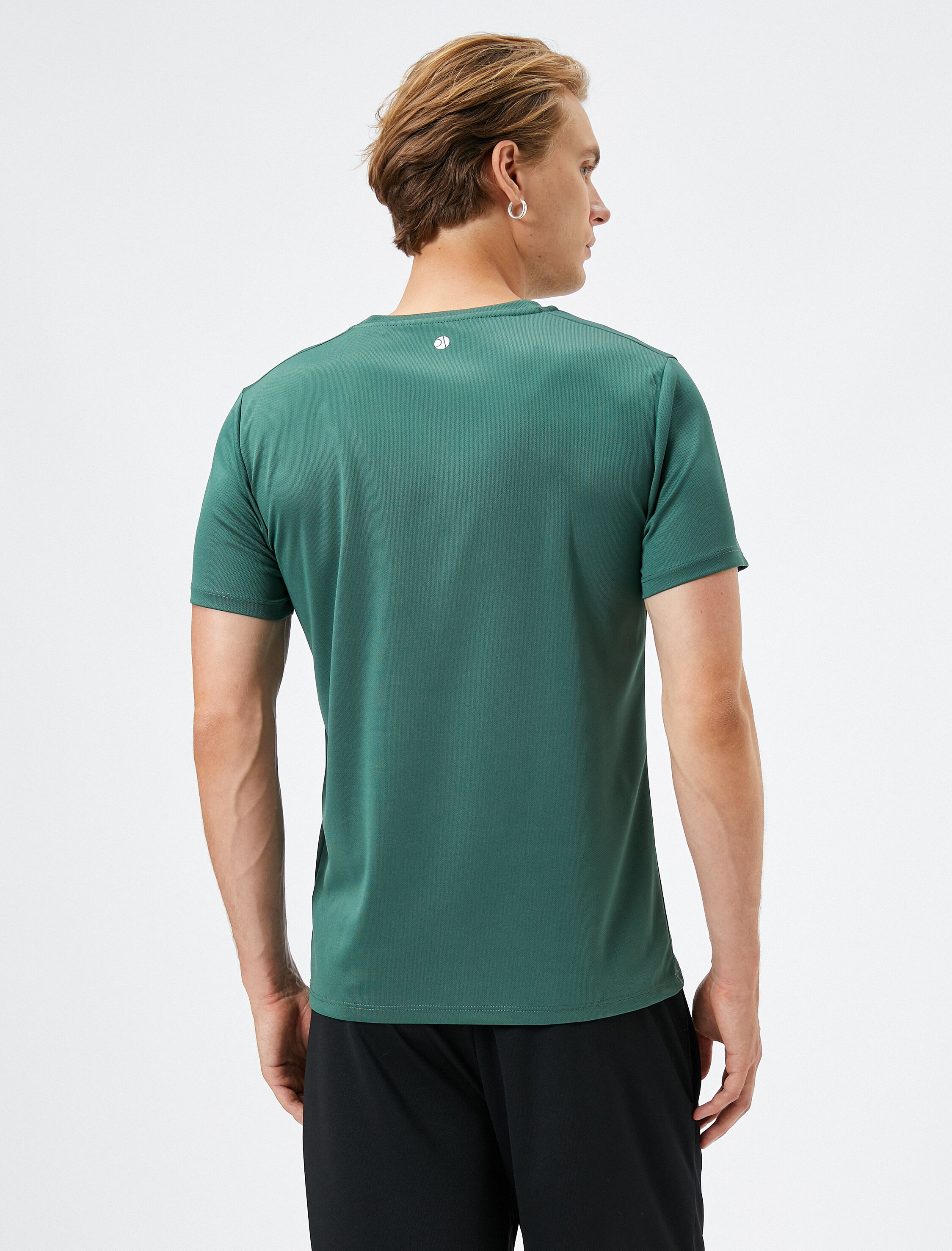   Basic Spor Tişört Reflektör Baskılı Bisiklet Yaka Kısa Kollu