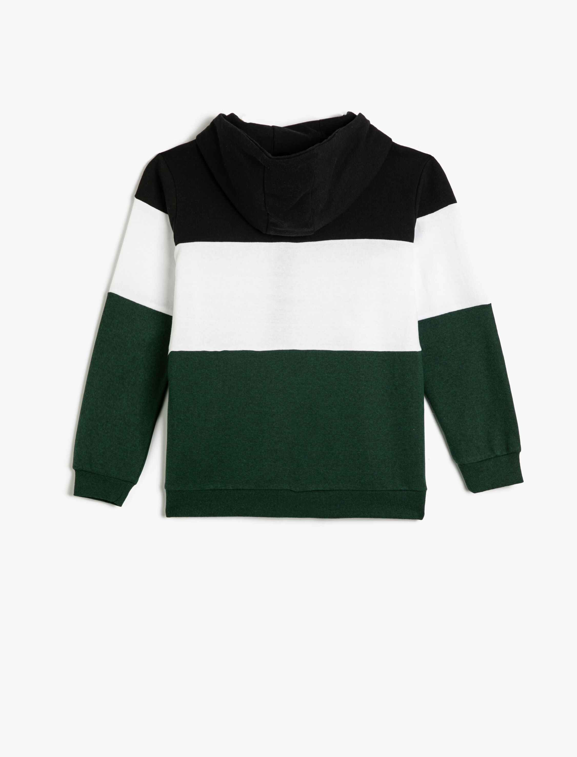  Erkek Çocuk Fermuarlı Kapşonlu Sweat Renk Bloklu Şardonlu Cepli