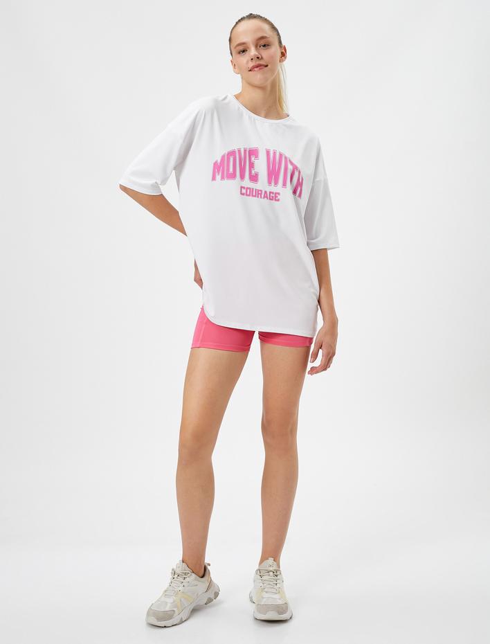  Oversize Spor Tişört Baskılı
