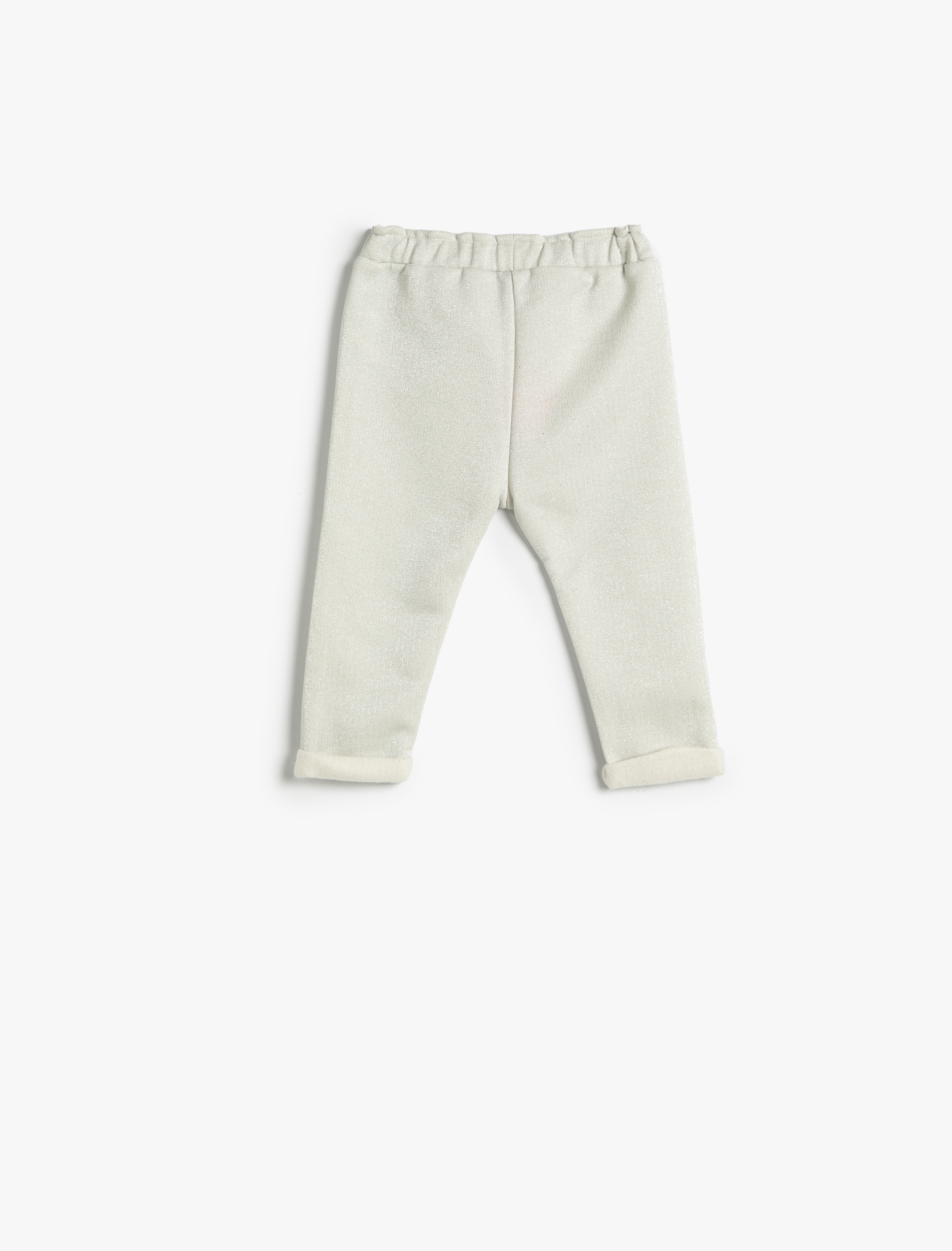  Kız Bebek Eşofman Altı Beli Lastikli Şardonlu Fiyonk Detaylı