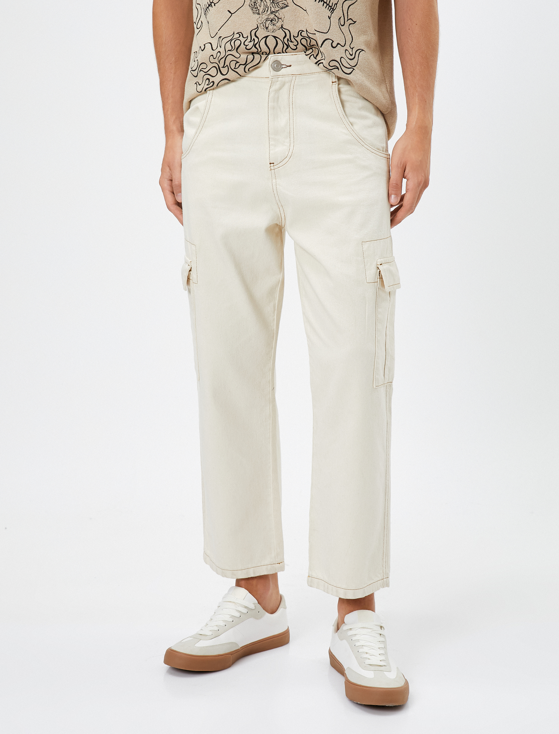   Kargo Pantolon Cepli Dikiş Detaylı Düğmeli