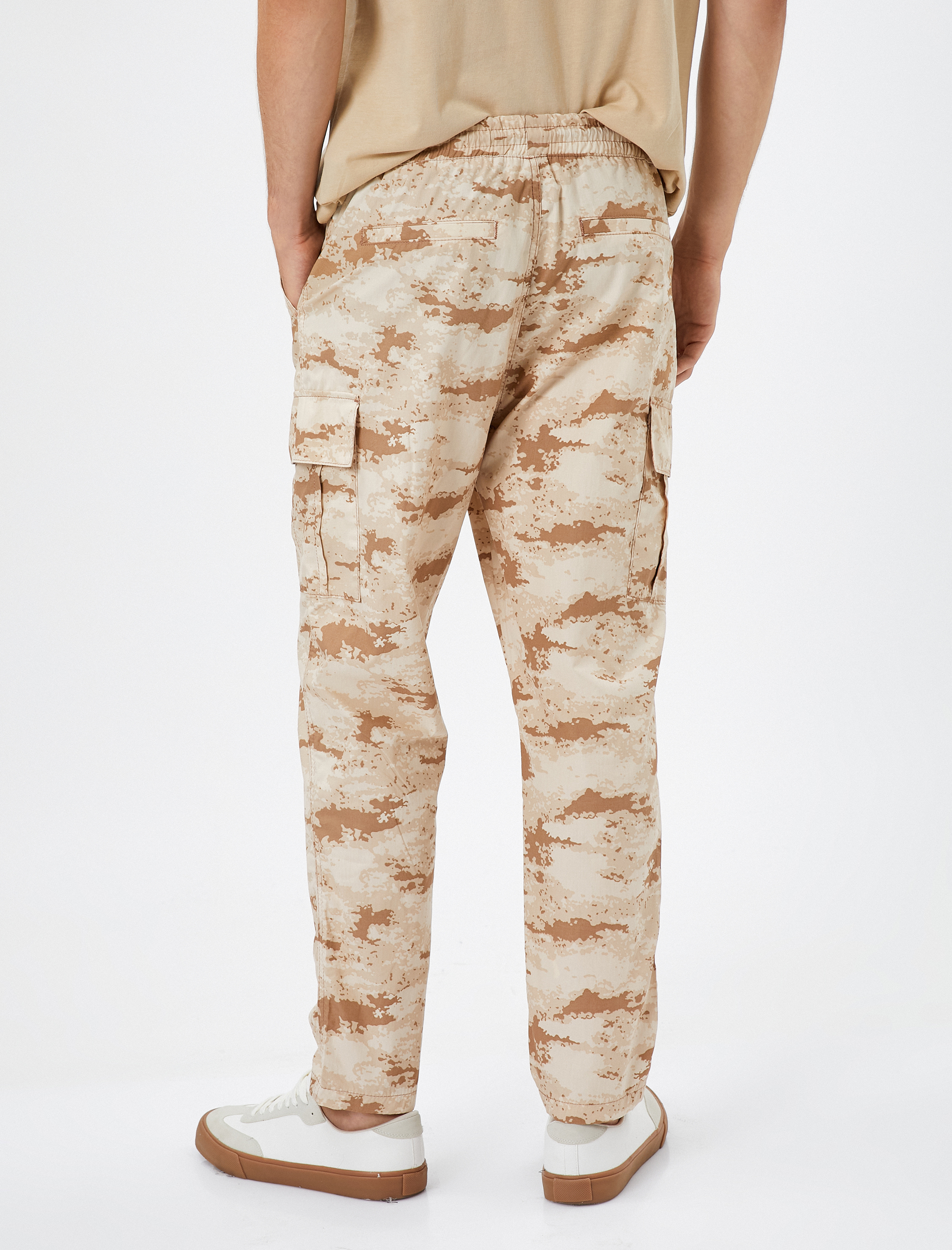   Kargo Pantolon Kamuflaj Baskılı Cep Detaylı Beli Bağcıklı