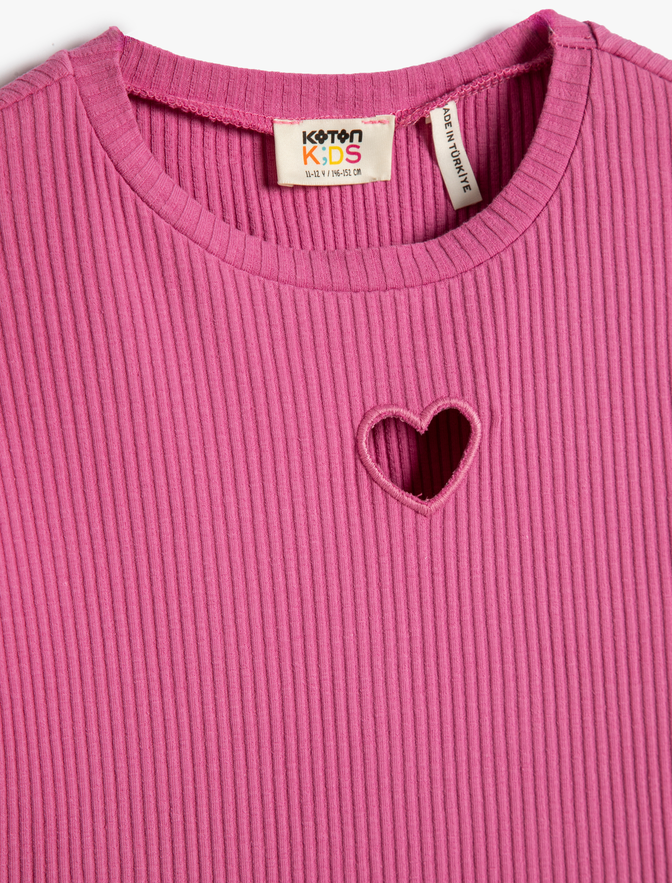  Kız Çocuk Bluz Uzun Kollu Yuvarlak Yaka Pencere Detaylı Kaşkorse