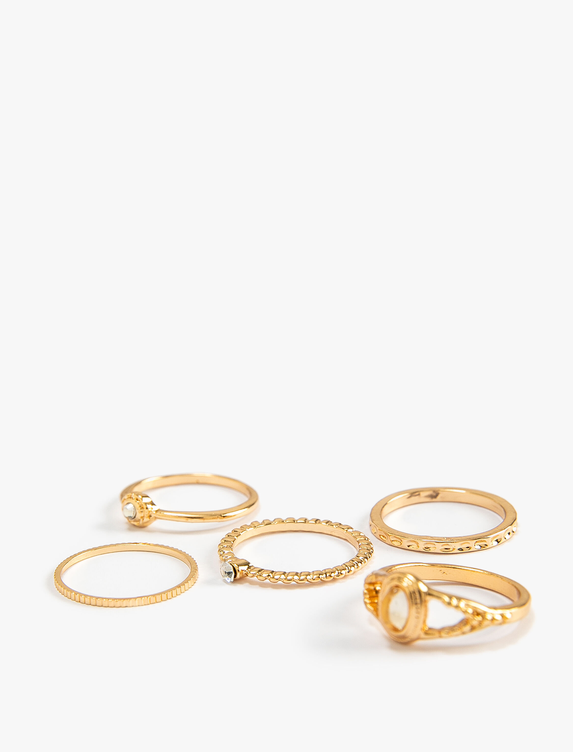  Kadın Yüzük Seti 5'li Metal Taşlı