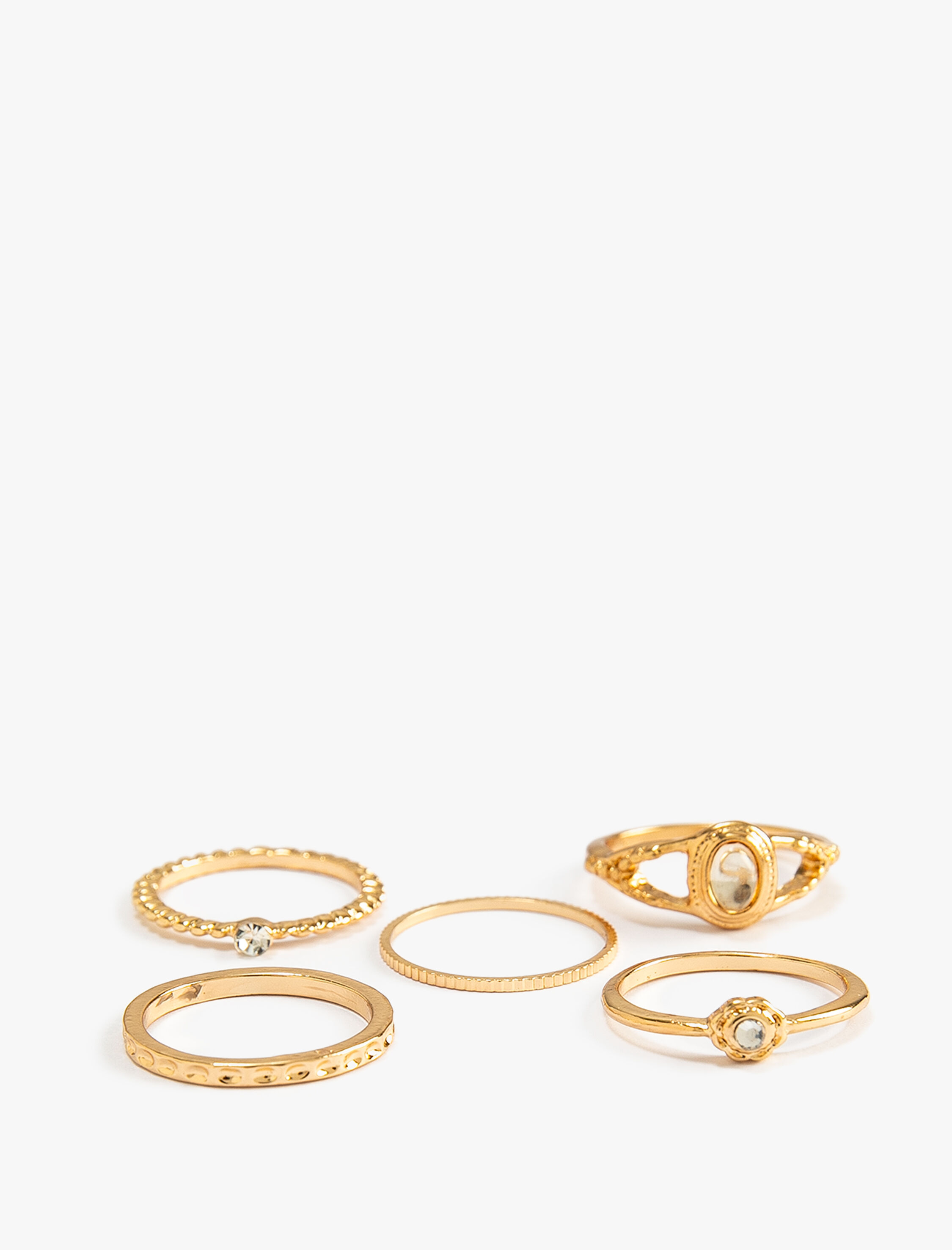  Kadın Yüzük Seti 5'li Metal Taşlı