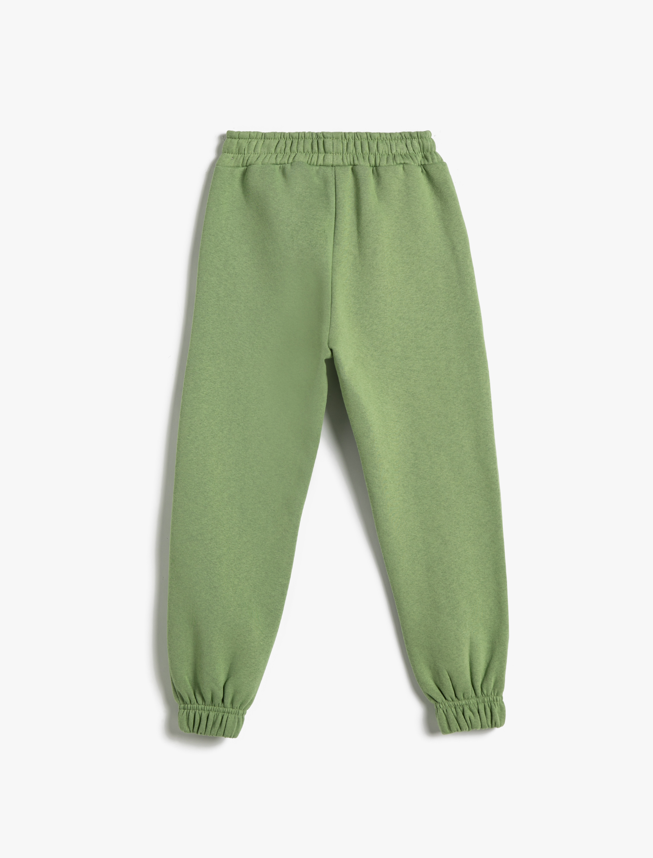  Kız Çocuk Jogger Eşofman Altı Şardonlu Baskı Detaylı Cepli Beli Lastikli