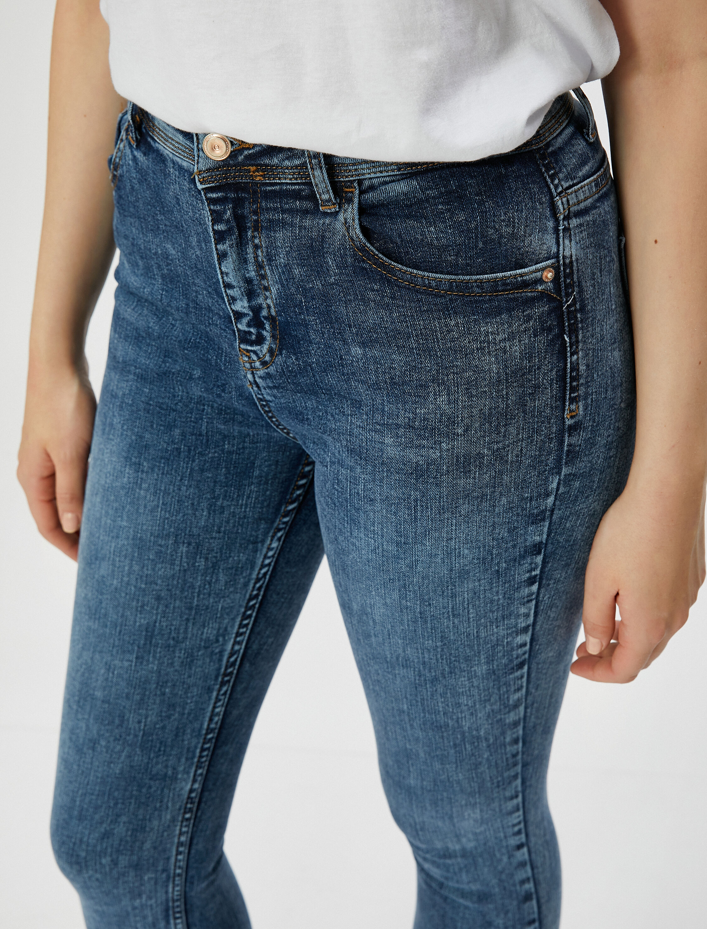 Yüksek Bel Kot Pantolon Dar Paça - Carmen Jeans