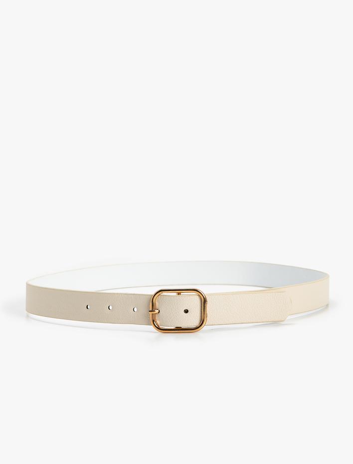 Kadın Kemer Suni Deri Dikdörtgen Metal Tokalı