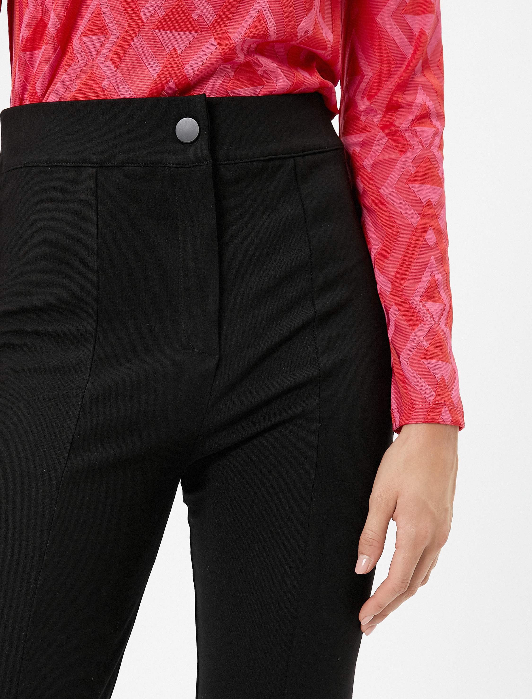   Tayt Pantolon Yırtmaçlı Düğmeli Dikiş Detaylı