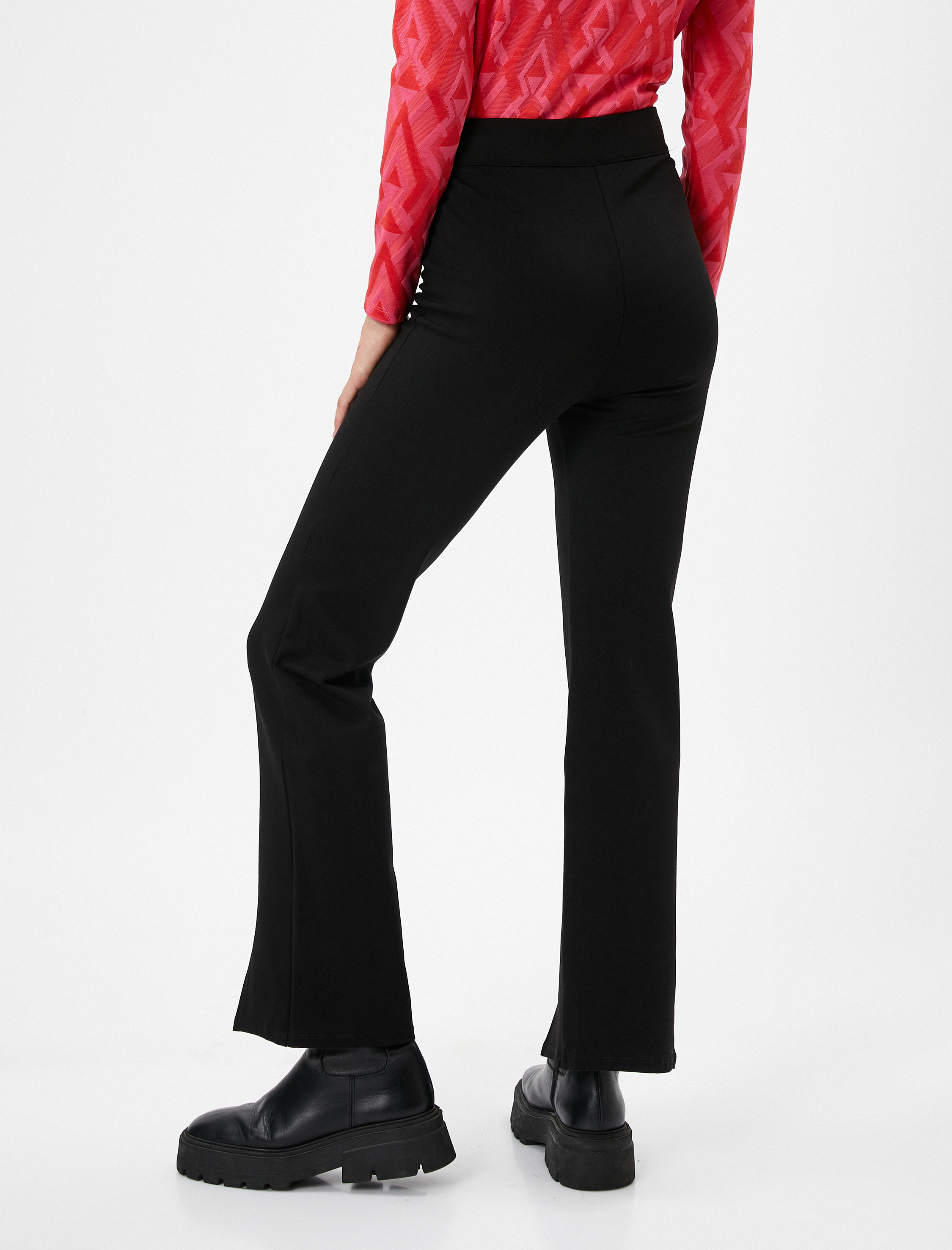   Tayt Pantolon Yırtmaçlı Düğmeli Dikiş Detaylı