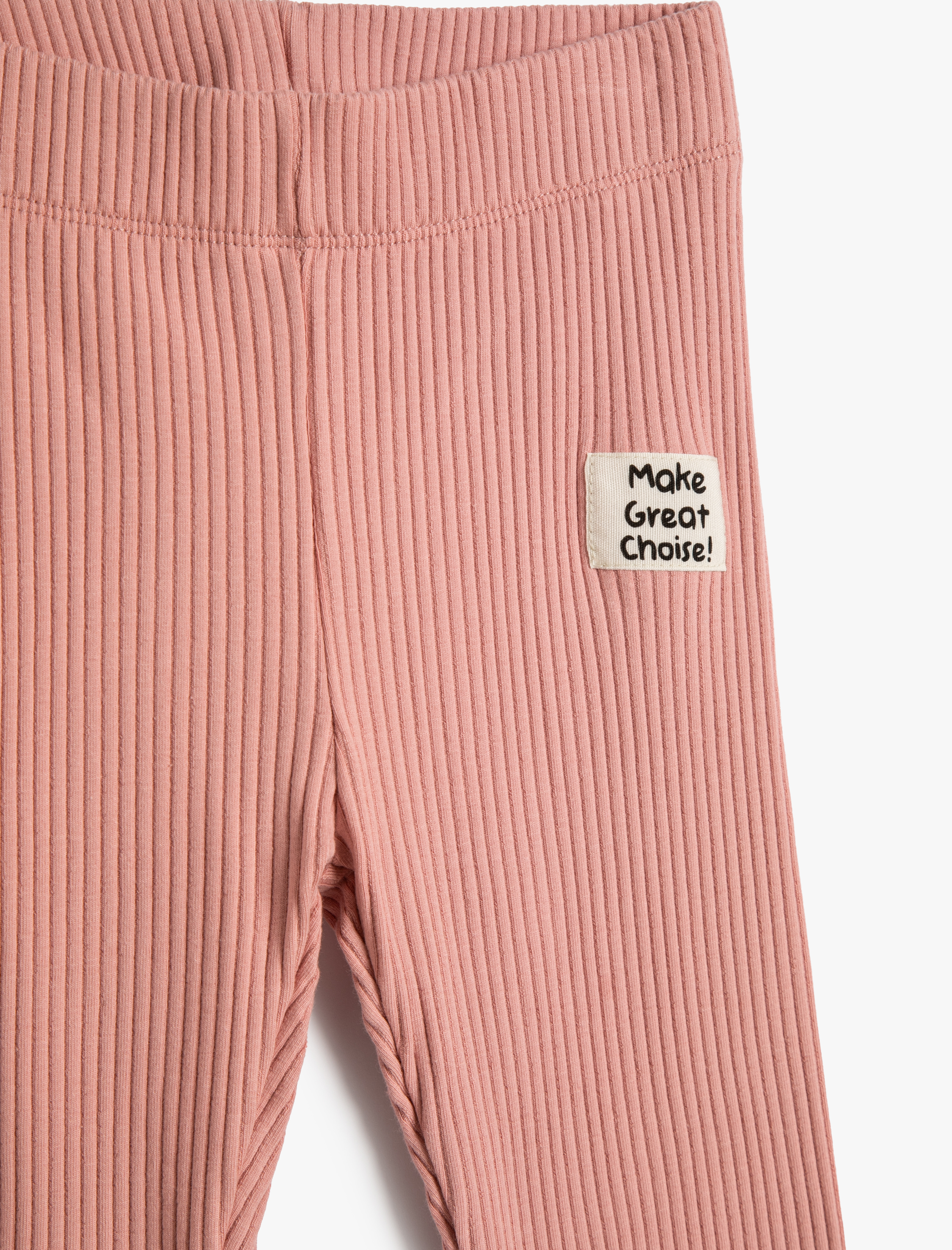  Kız Çocuk Basic Tayt Fitilli Pamuklu Beli Lastikli