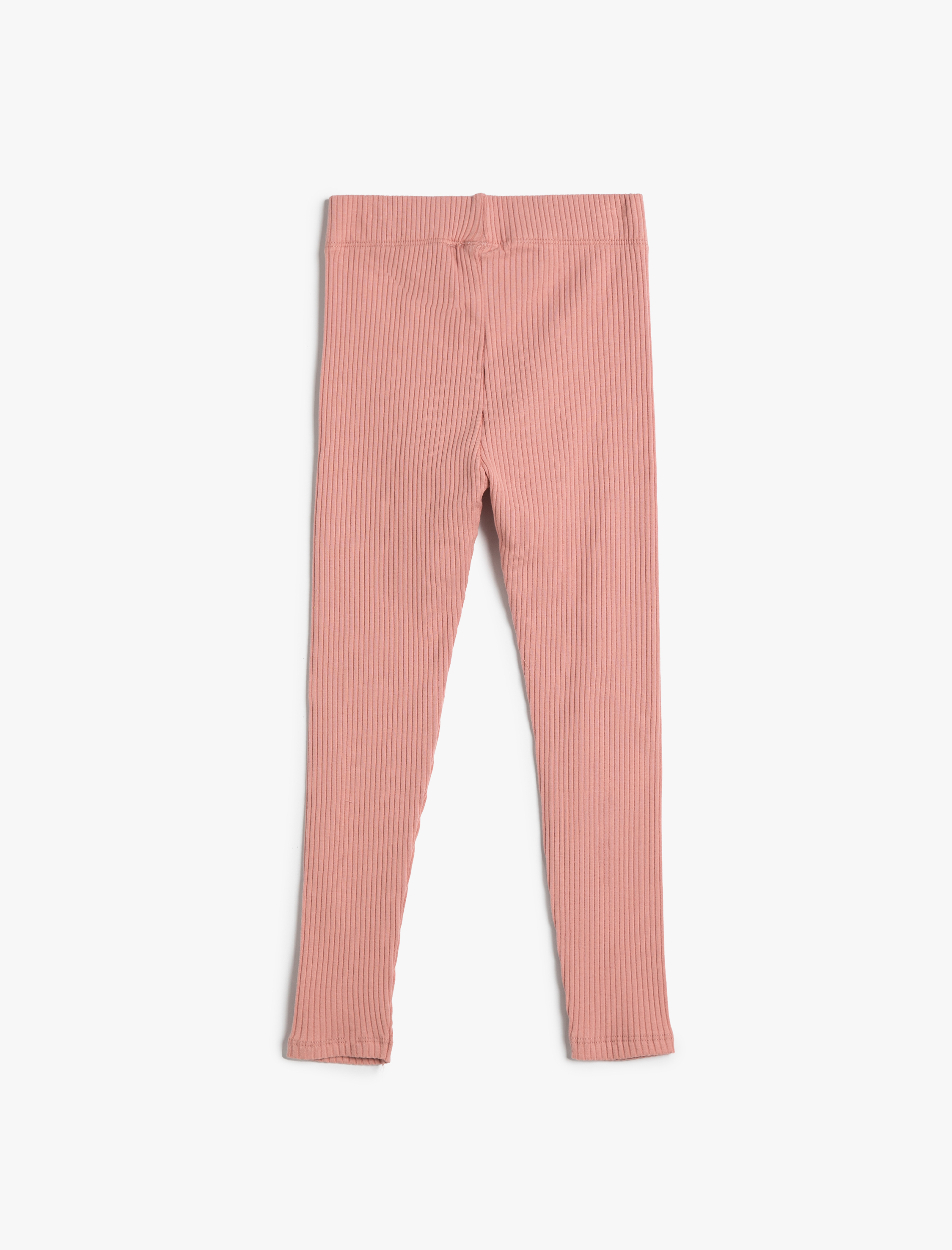  Kız Çocuk Basic Tayt Fitilli Pamuklu Beli Lastikli