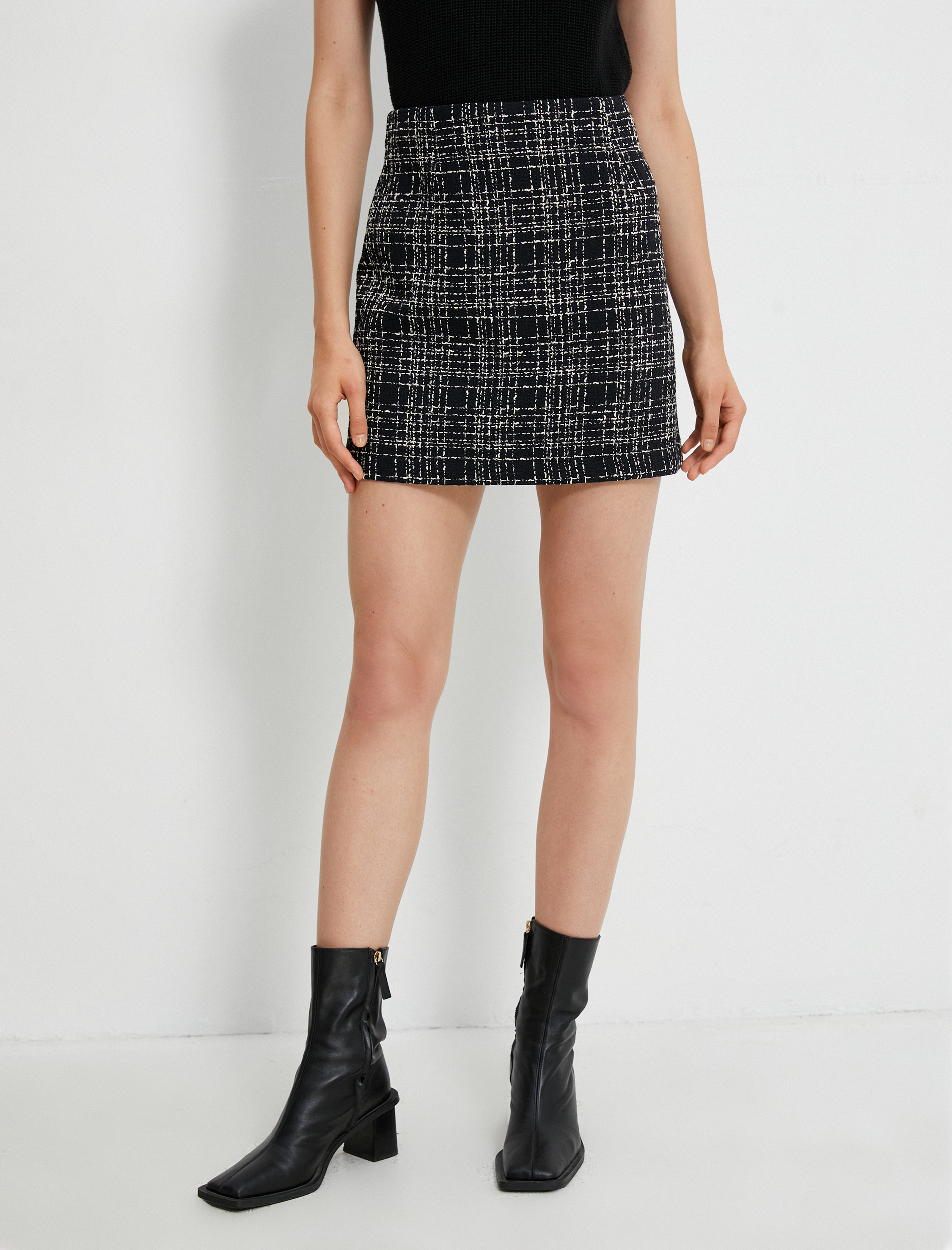   Mini Tüvit Etek Normal Bel Fermuarlı