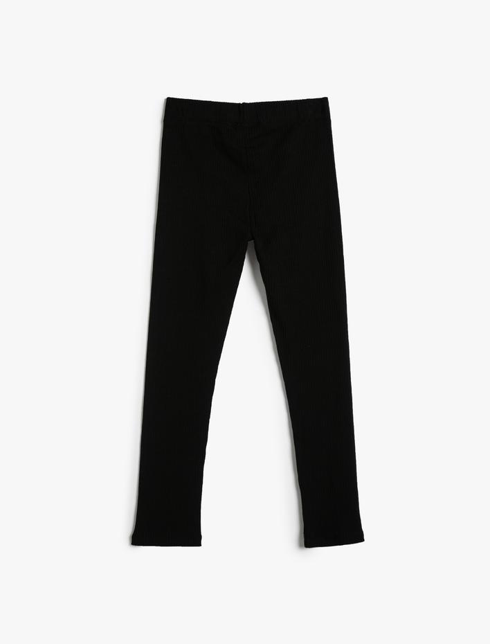 Kız Çocuk Basic Tayt Fitilli Pamuklu Beli Lastikli