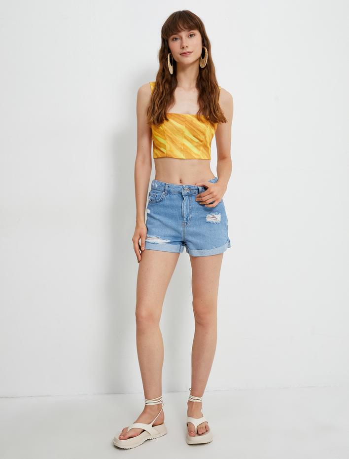  Koton X Şahika Ercümen - Mini Yırtık Kot Şort