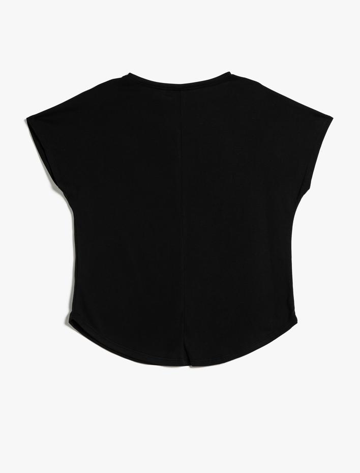  Spor Tişört Modal Hafif Rahat Kumaş Bisiklet Yaka Kısa Kollu