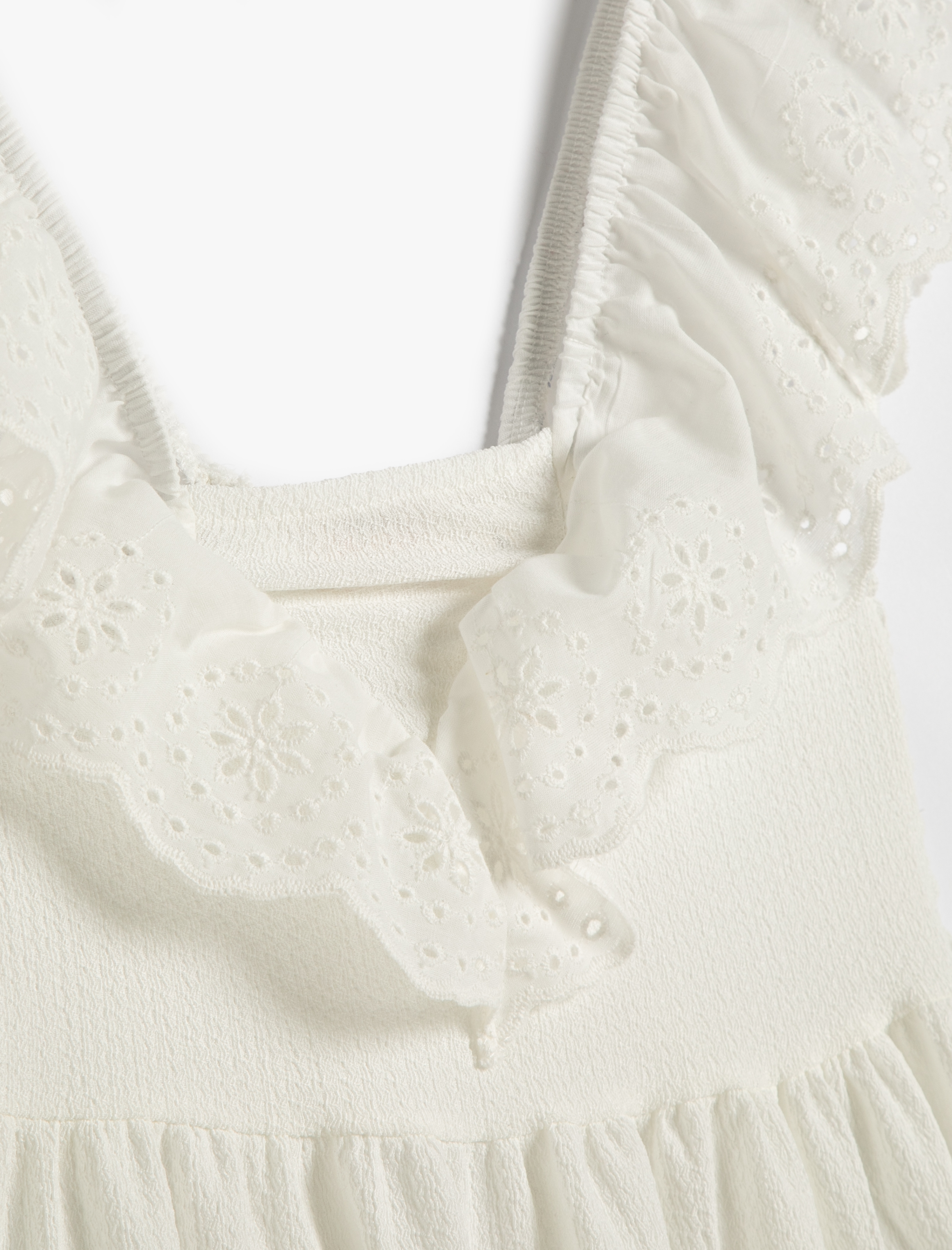  Kız Çocuk Midi Elbise Fırfır Detaylı Fistolu Kolsuz