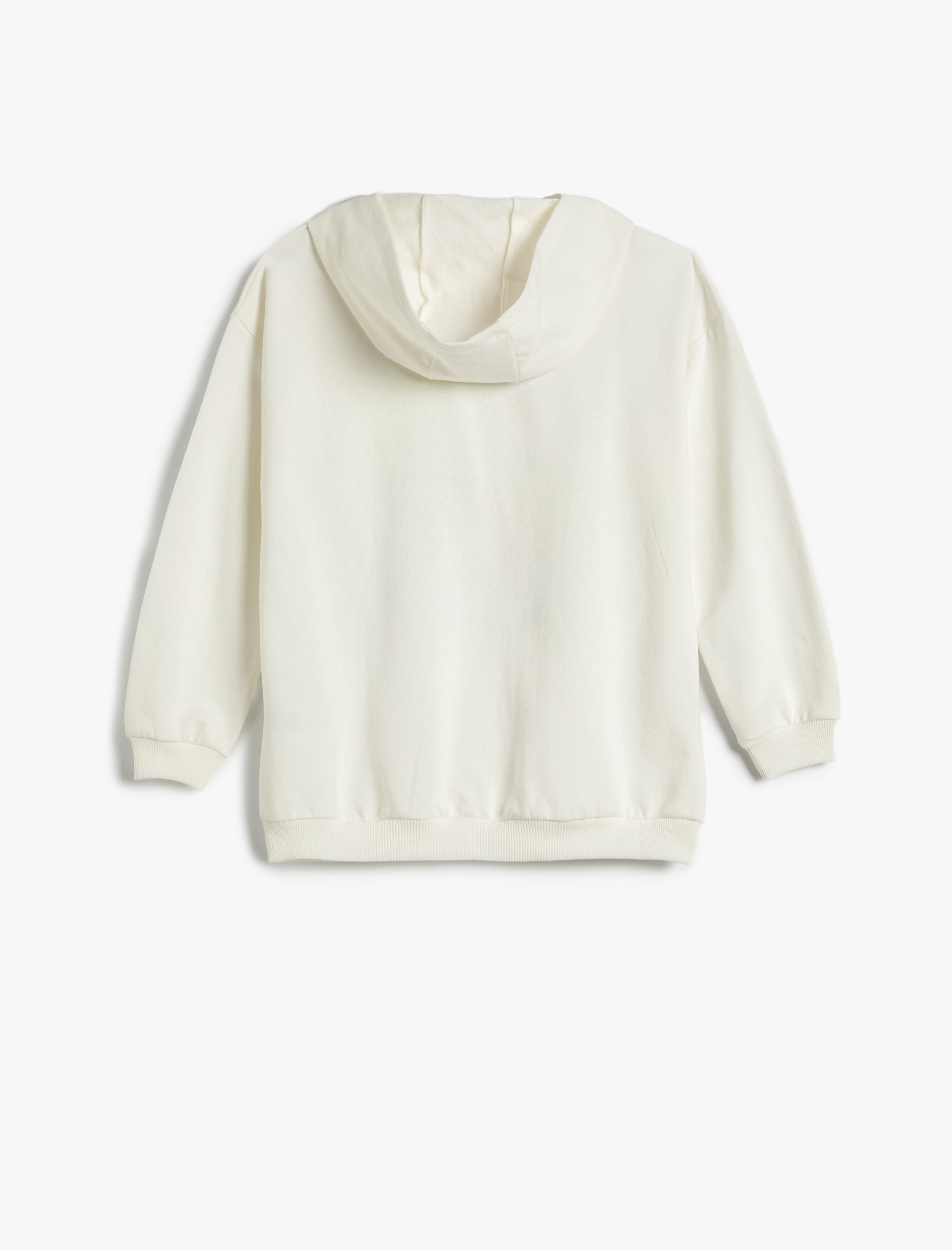  Kız Çocuk Oversize Kapşonlu Sweatshirt Baskılı Uzun Kollu Şardonlu Pamuklu