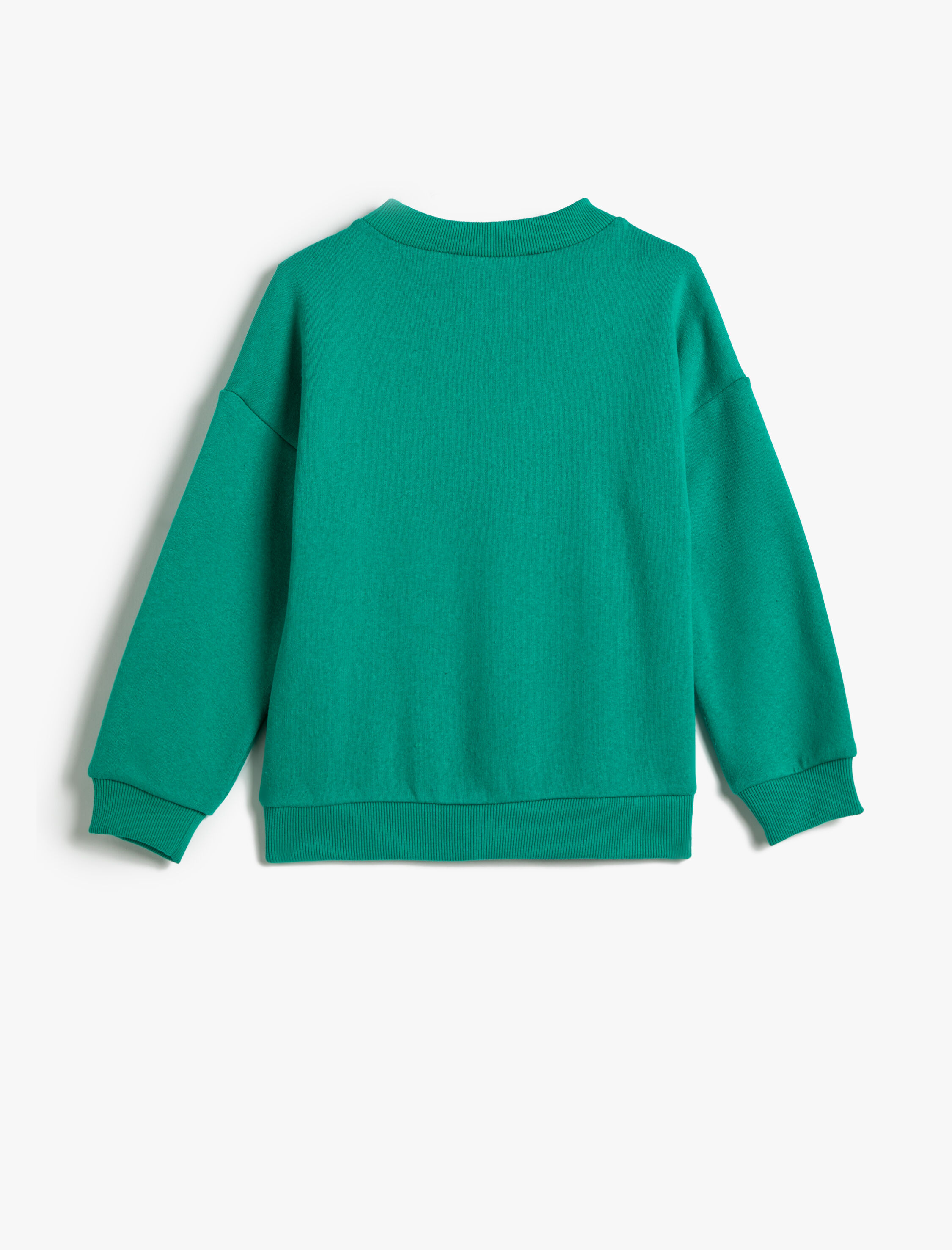  Kız Çocuk Baskılı Sweat Şardonlu Uzun Kollu Bisiklet Yaka Pamuklu