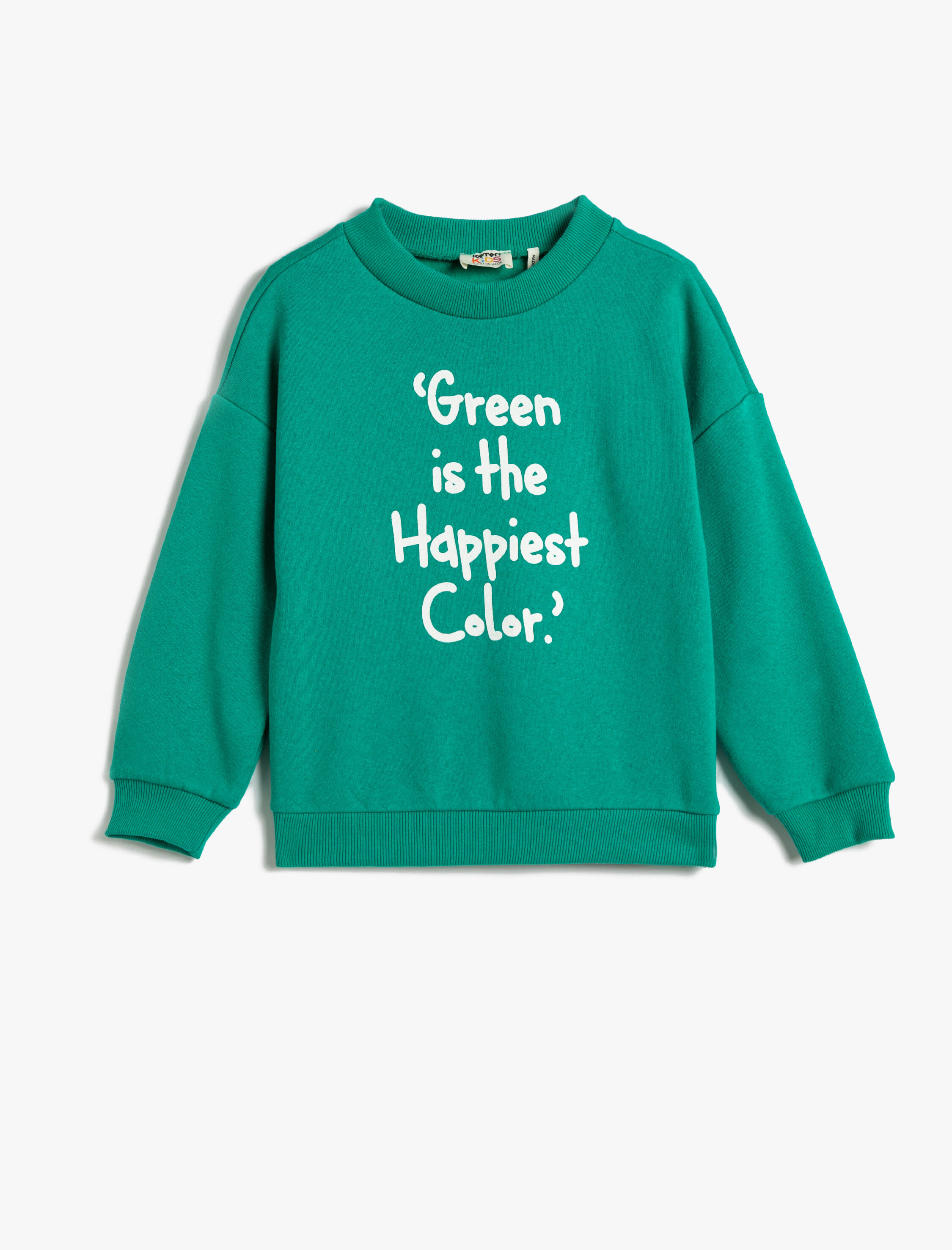  Kız Çocuk Baskılı Sweat Şardonlu Uzun Kollu Bisiklet Yaka Pamuklu