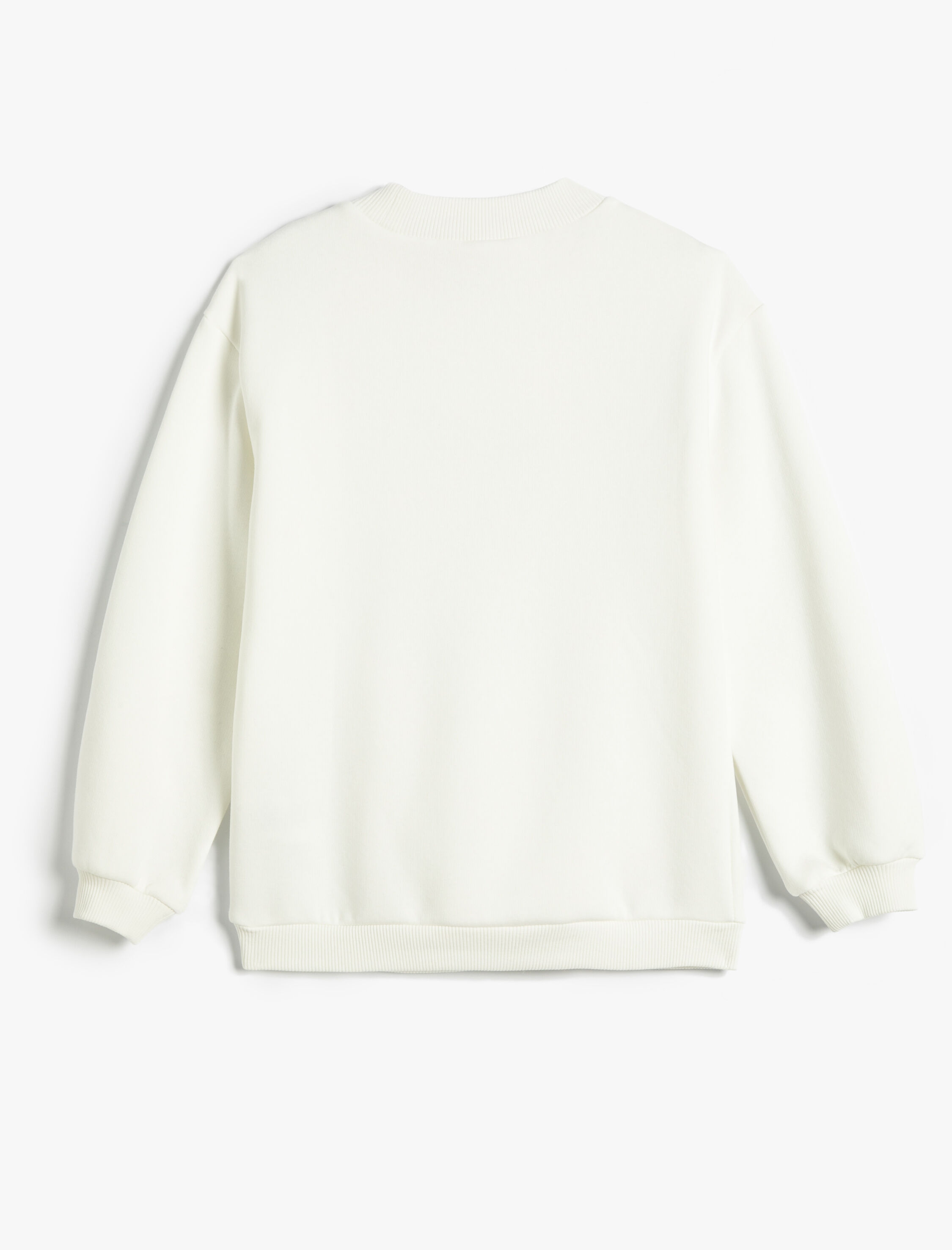  Kız Çocuk Sweatshirt Şardonlu Kedi Baskılı Yuvarlak Yaka Kanguru Cepli Pamuklu