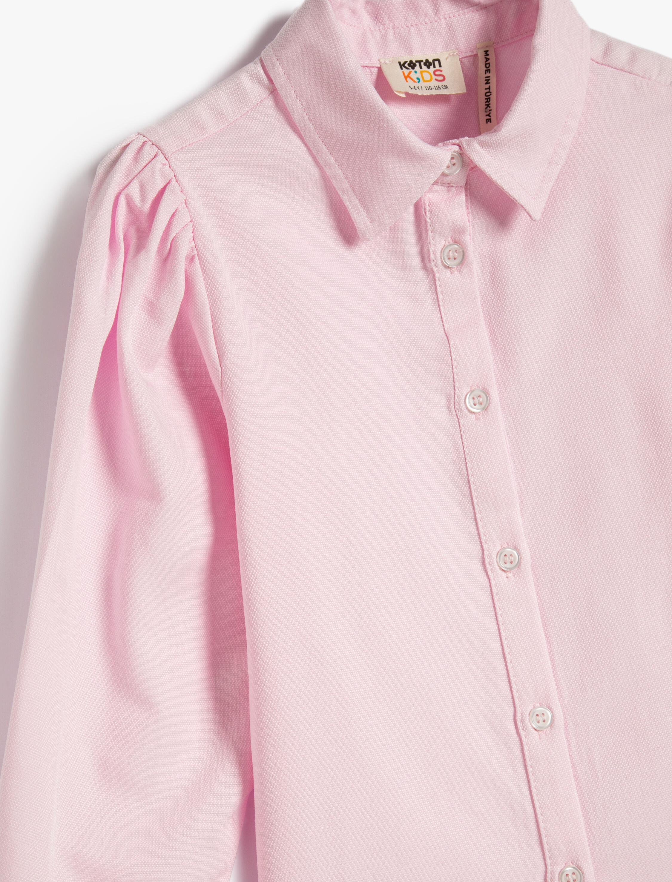  Kız Çocuk Gömlek Uzun Kollu Fırfırlı Klasik Yaka