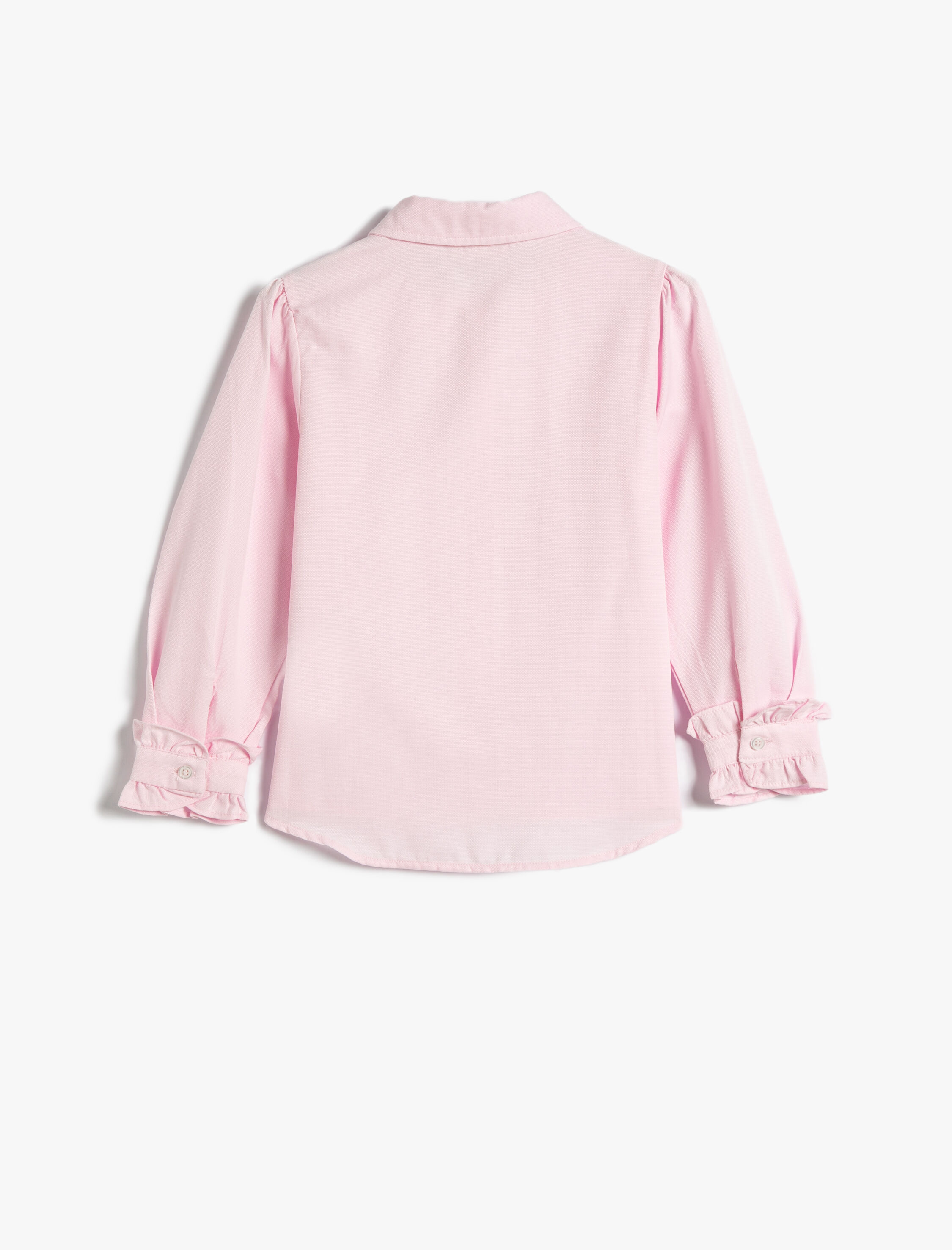  Kız Çocuk Gömlek Uzun Kollu Fırfırlı Klasik Yaka