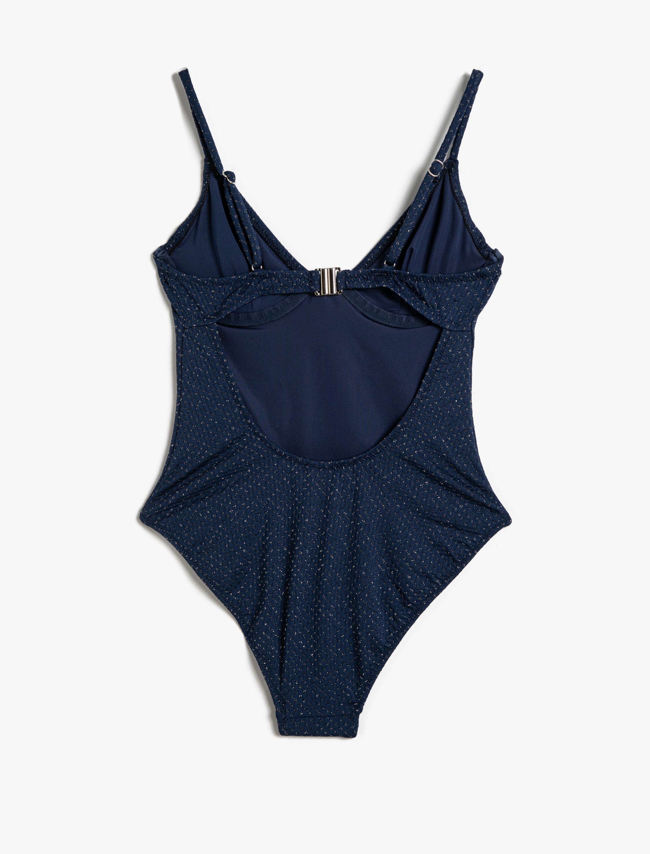   Simli Mayo Balenli İnce Askılı Dokulu