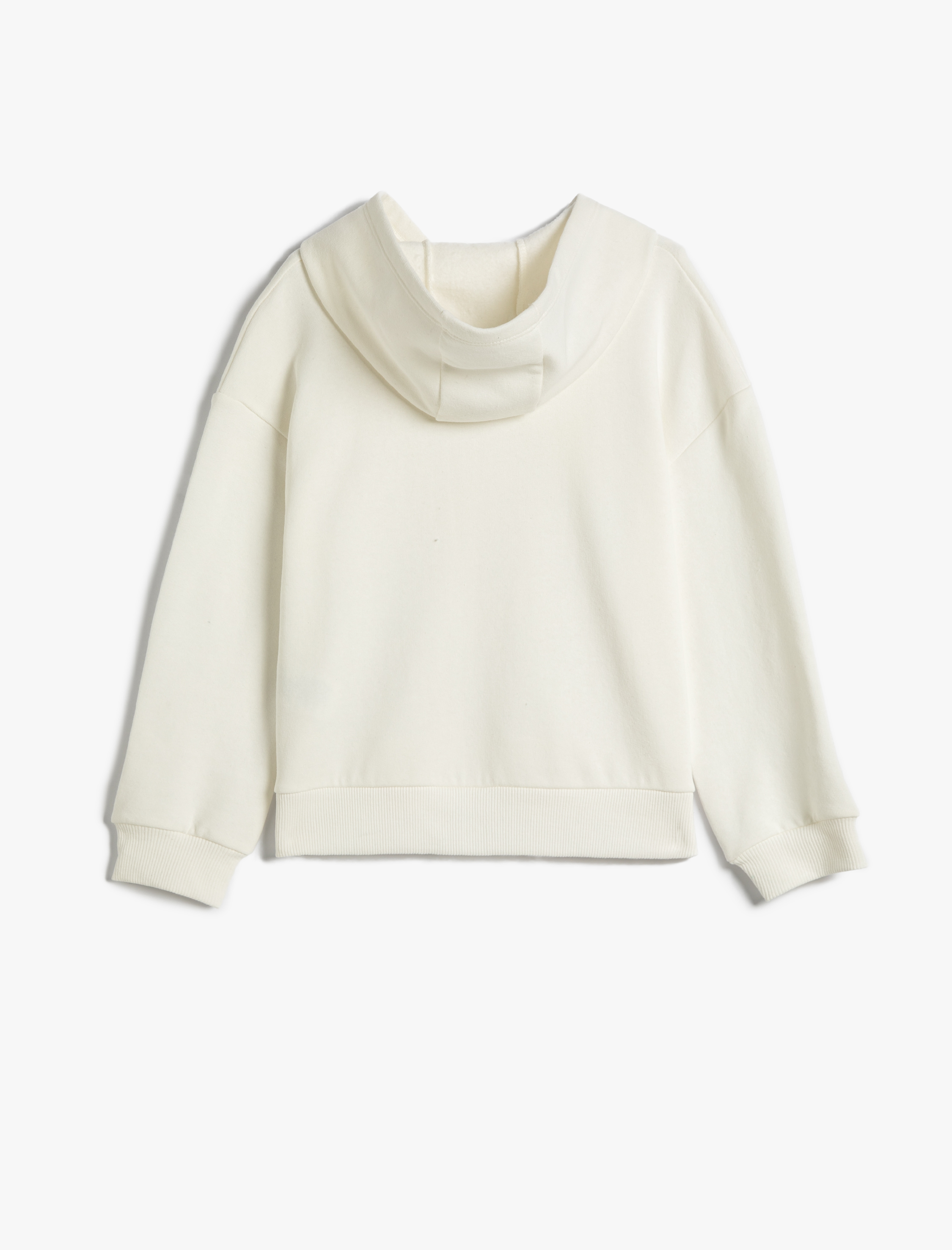  Kız Çocuk Basic Kapşonlu Sweatshirt Uzun Kollu Pamuklu Şardonlu