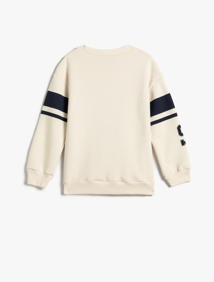 Erkek Çocuk Snoopy Sweatshirt Lisanslı Şardonlu Uzun Kollu Bisiklet Yaka Baskılı