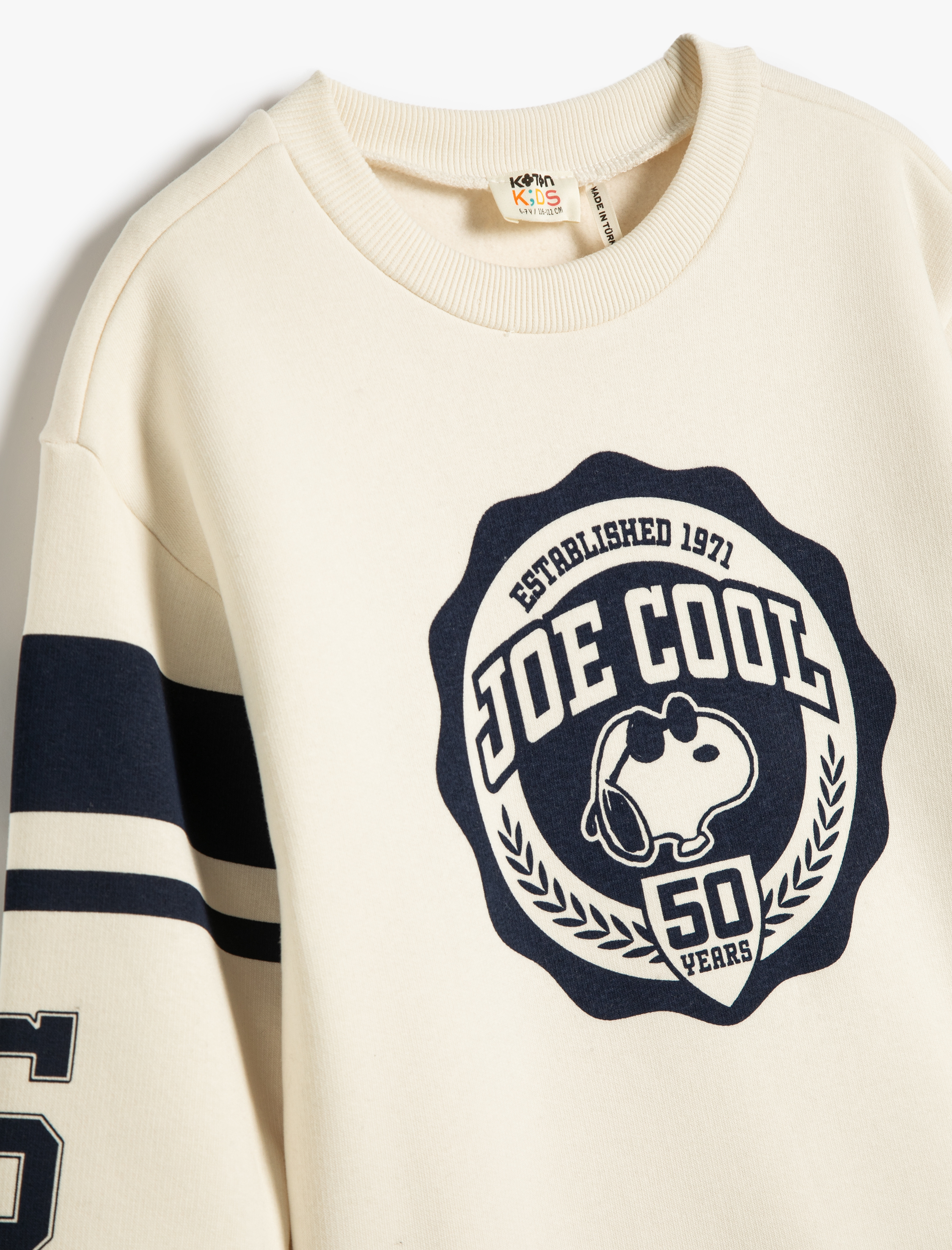  Erkek Çocuk Snoopy Sweatshirt Lisanslı Şardonlu Uzun Kollu Bisiklet Yaka Baskılı