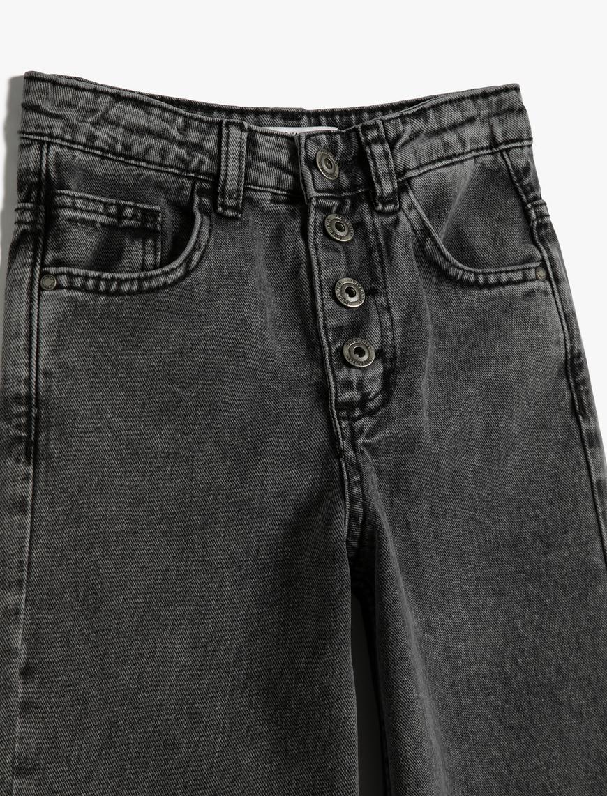  Kız Çocuk Bol Paça Kot Pantolon - Wide Leg Jean