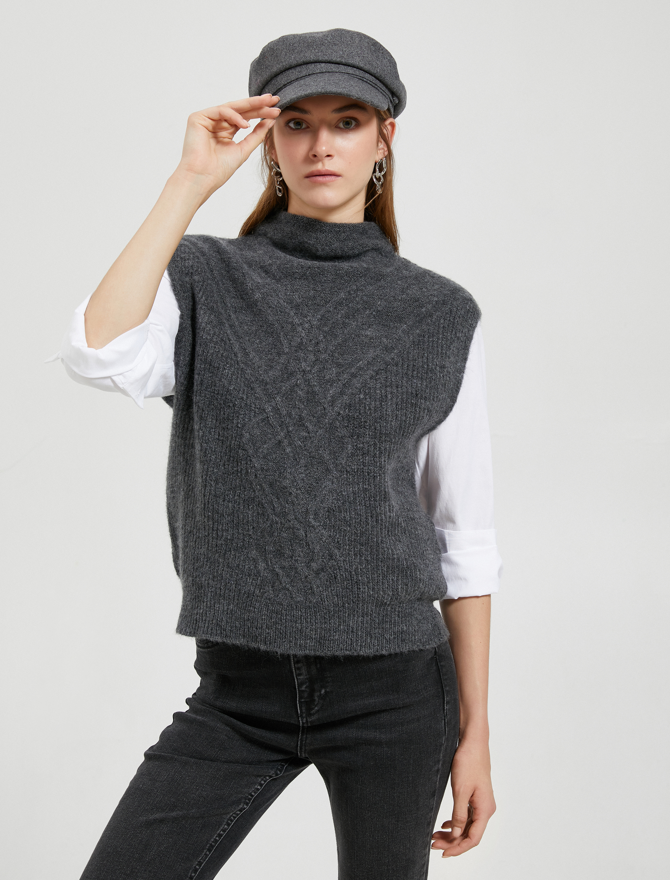   Dik Yaka Süveter Akrilik