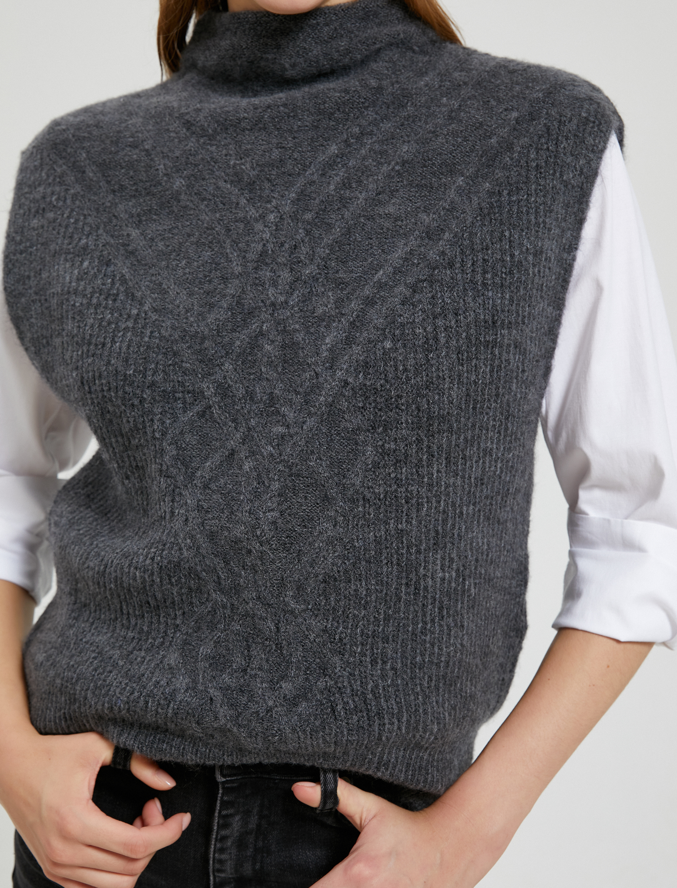   Dik Yaka Süveter Akrilik