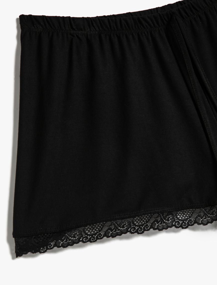   Pijama Altı Beli Bağcıklı Dantel Detaylı