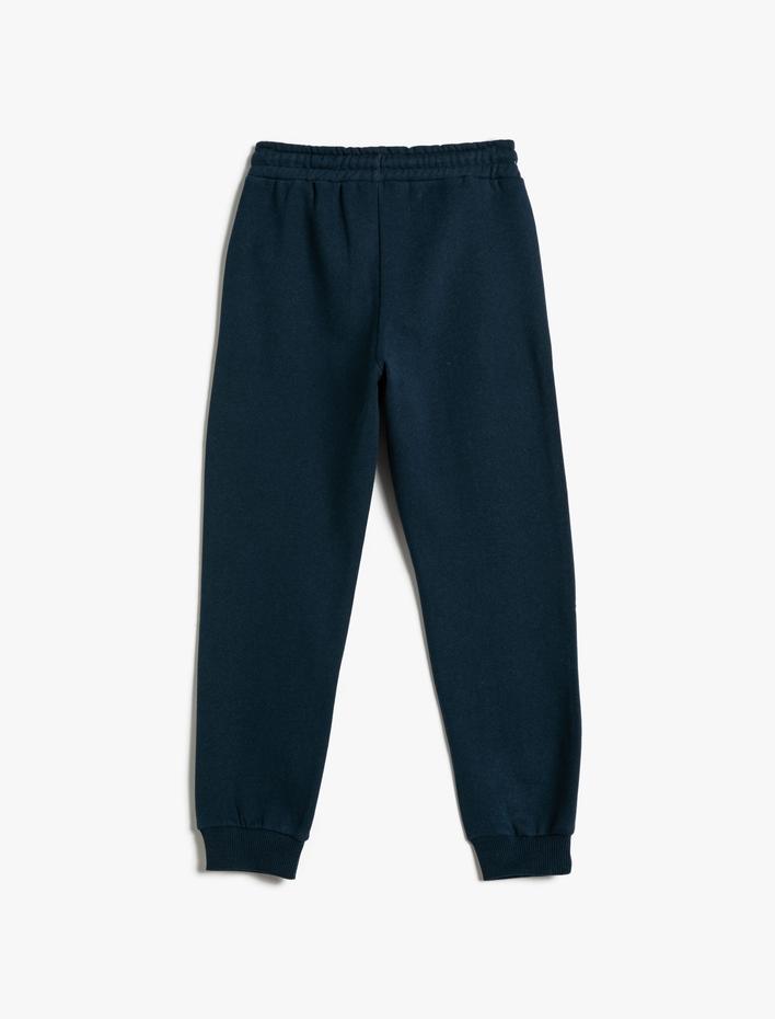 Erkek Çocuk Jogger Eşofman Altı Şardonlu Cepli Beli Bağlamalı Pamuklu Baskılı