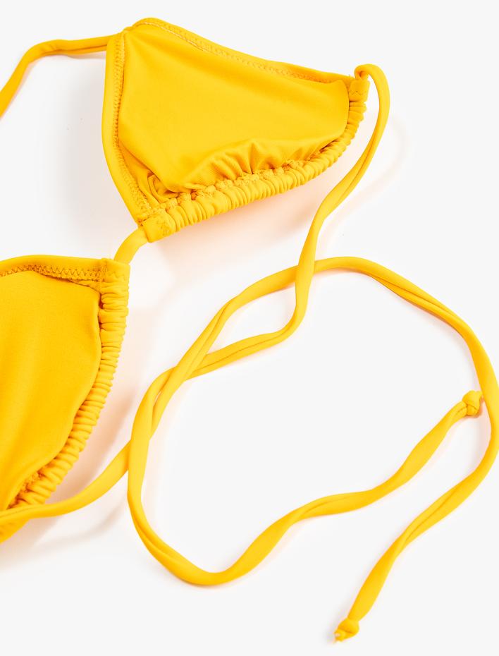  Üçgen Bikini Üstü Boyundan Bağlamalı Kaplı