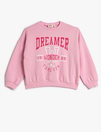 Sweatshirt Uzun Kollu Bisiklet Yaka Pamuklu Şardonlu