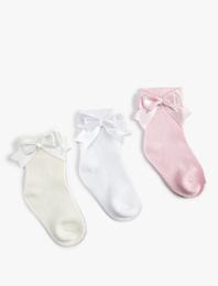 3'lü Fiyonklu Soket Çorap Seti Pamuklu