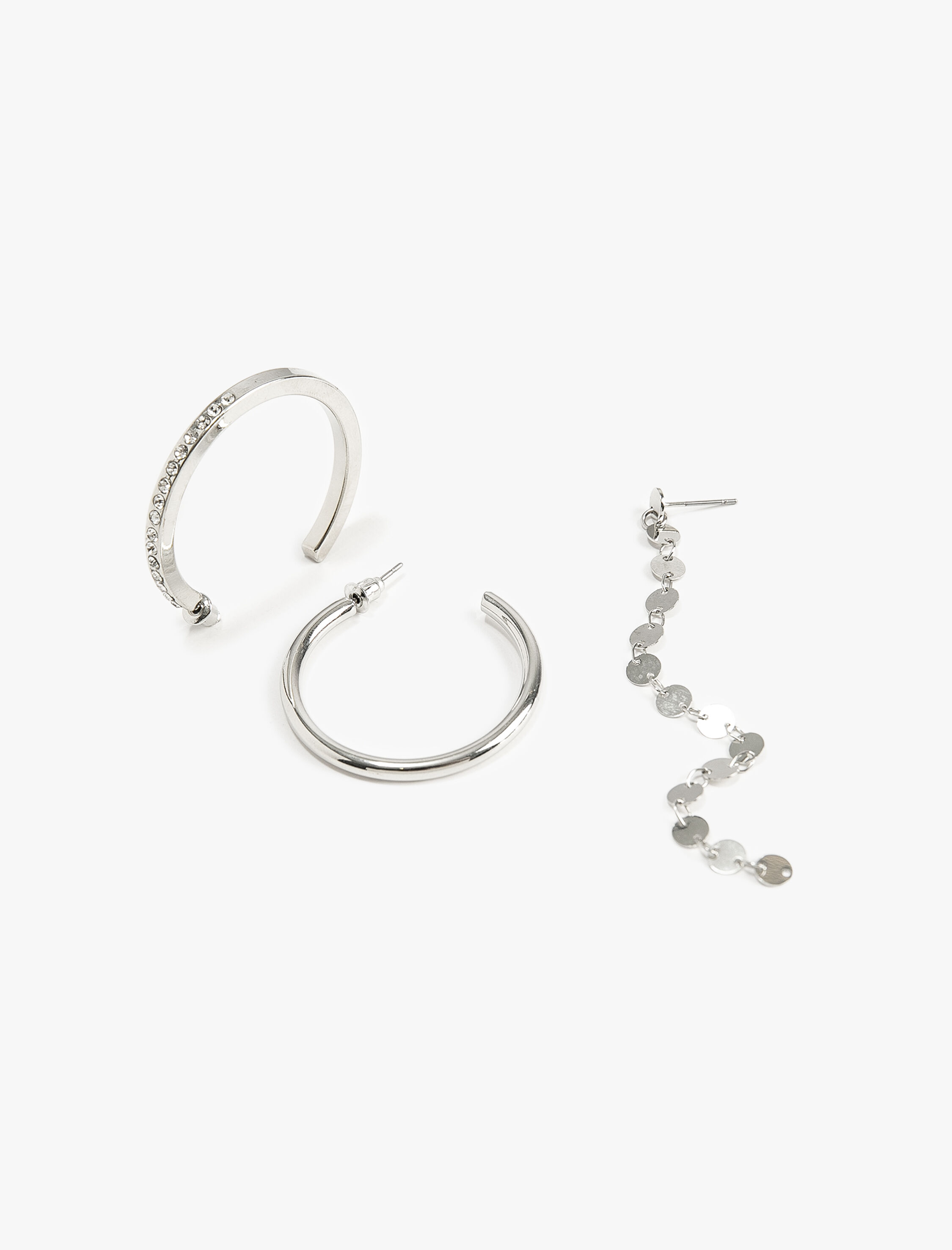  Kadın Sallantılı ve Halka Küpe 3'lü Set