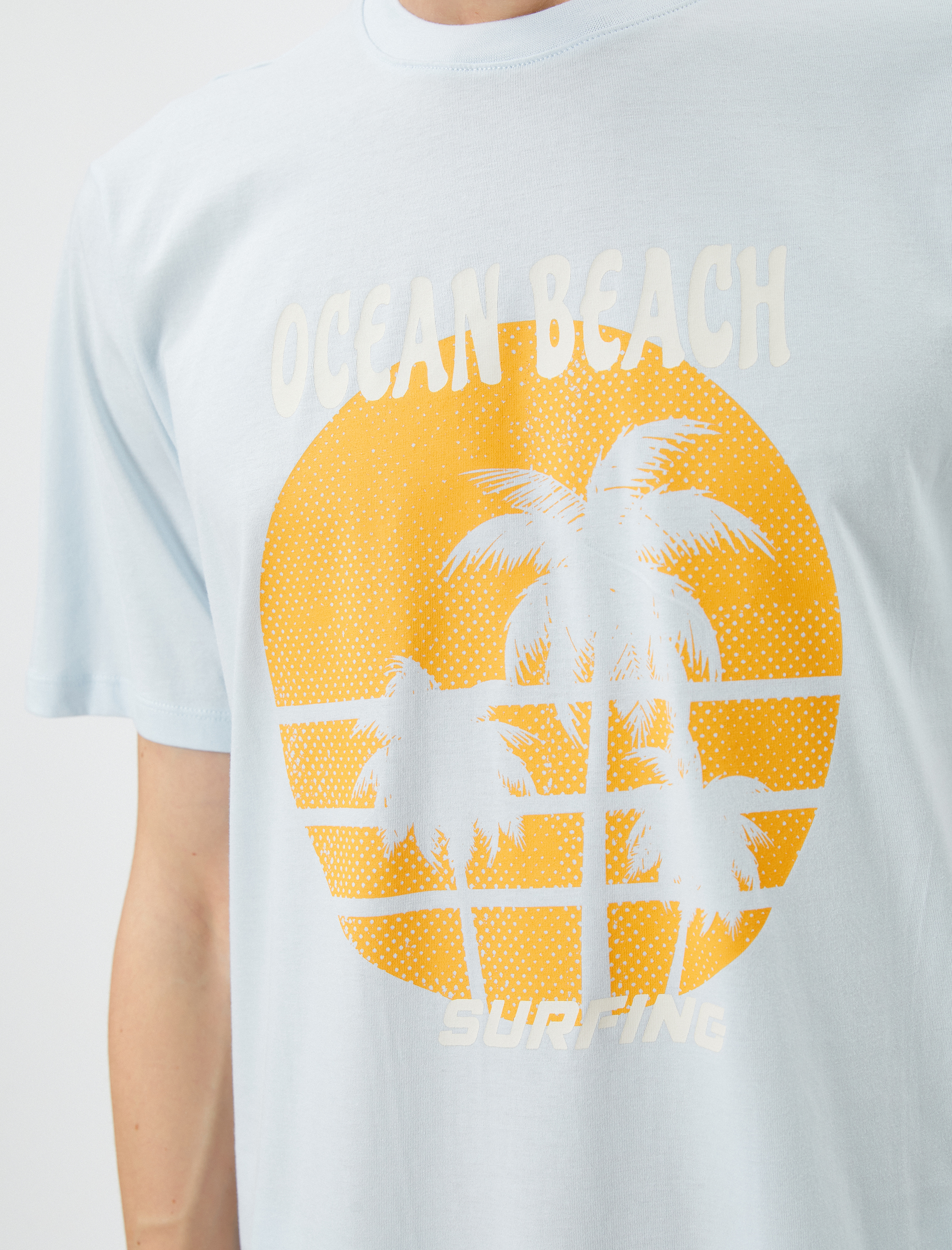   Slogan Baskılı Tişört Bisiklet Yaka Kısa Kollu Pamuklu