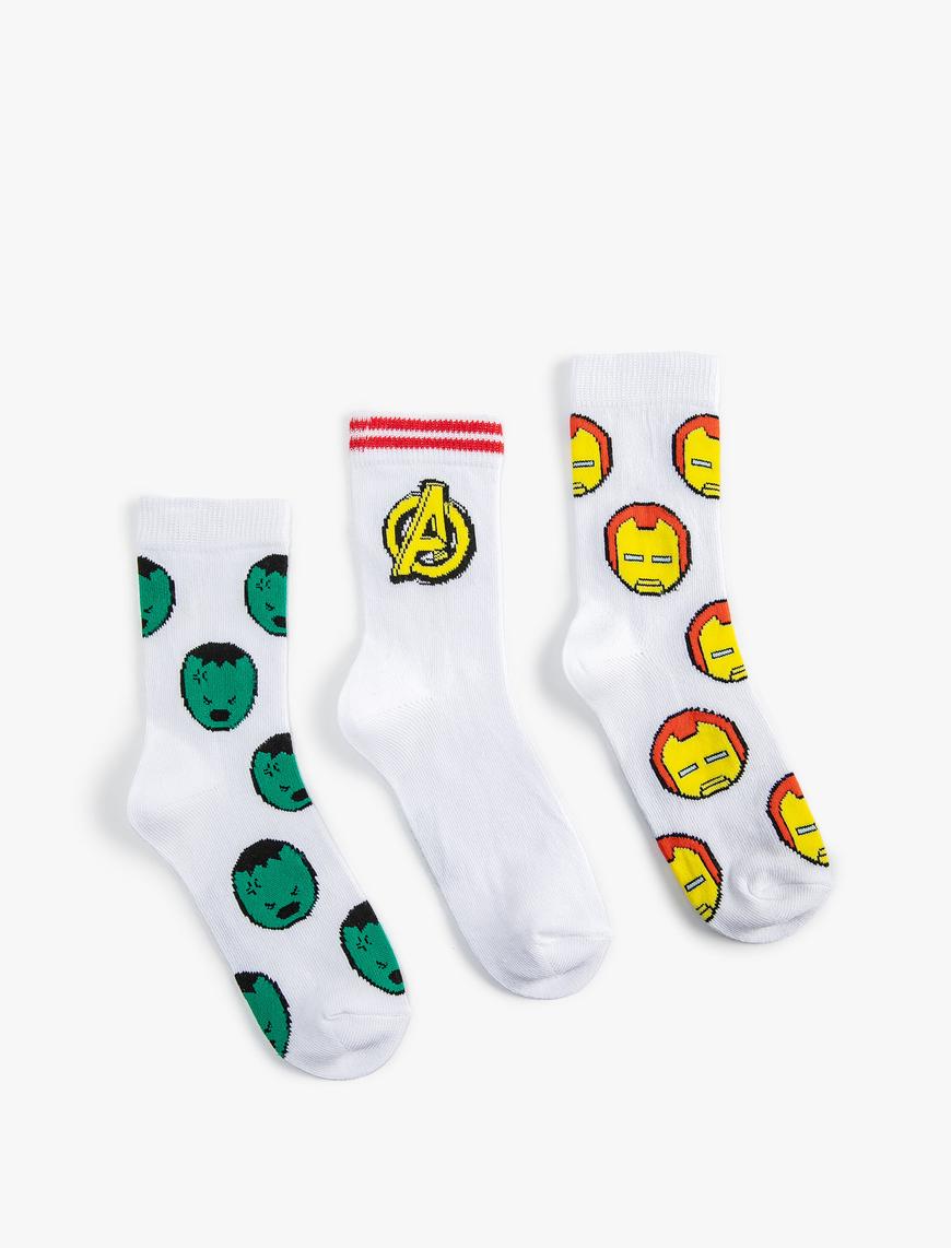  Erkek Çocuk Hulk ve Iron Man Çorap Seti Lisanslı 3’lü