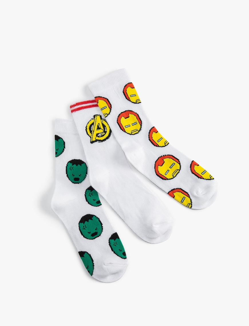  Erkek Çocuk Hulk ve Iron Man Çorap Seti Lisanslı 3’lü