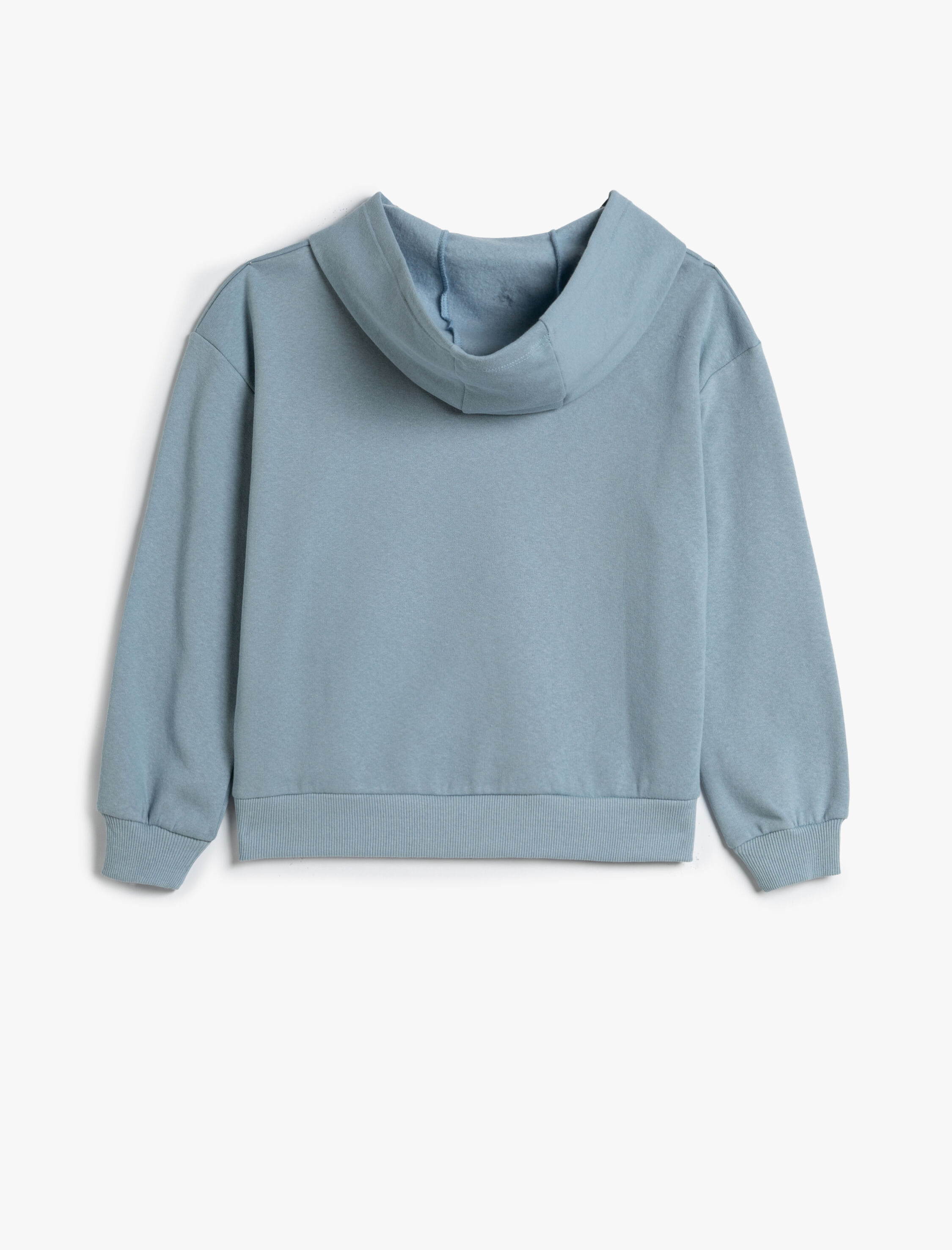  Kız Çocuk Basic Kapşonlu Sweatshirt Uzun Kollu Pamuklu Şardonlu