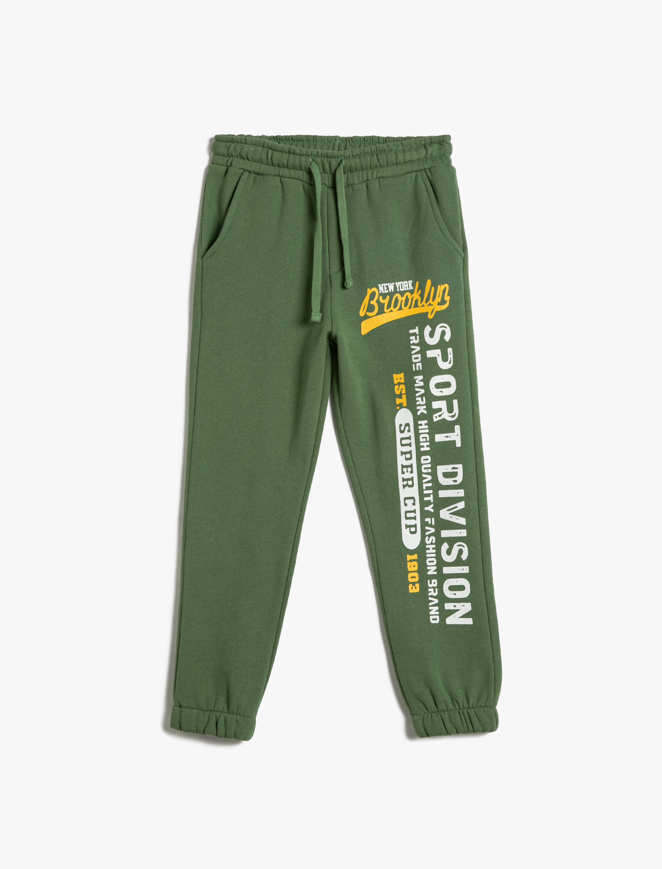  Erkek Çocuk Jogger Eşofman Altı Baskılı Cepli Beli Bağlamalı Şardonlu Pamuklu