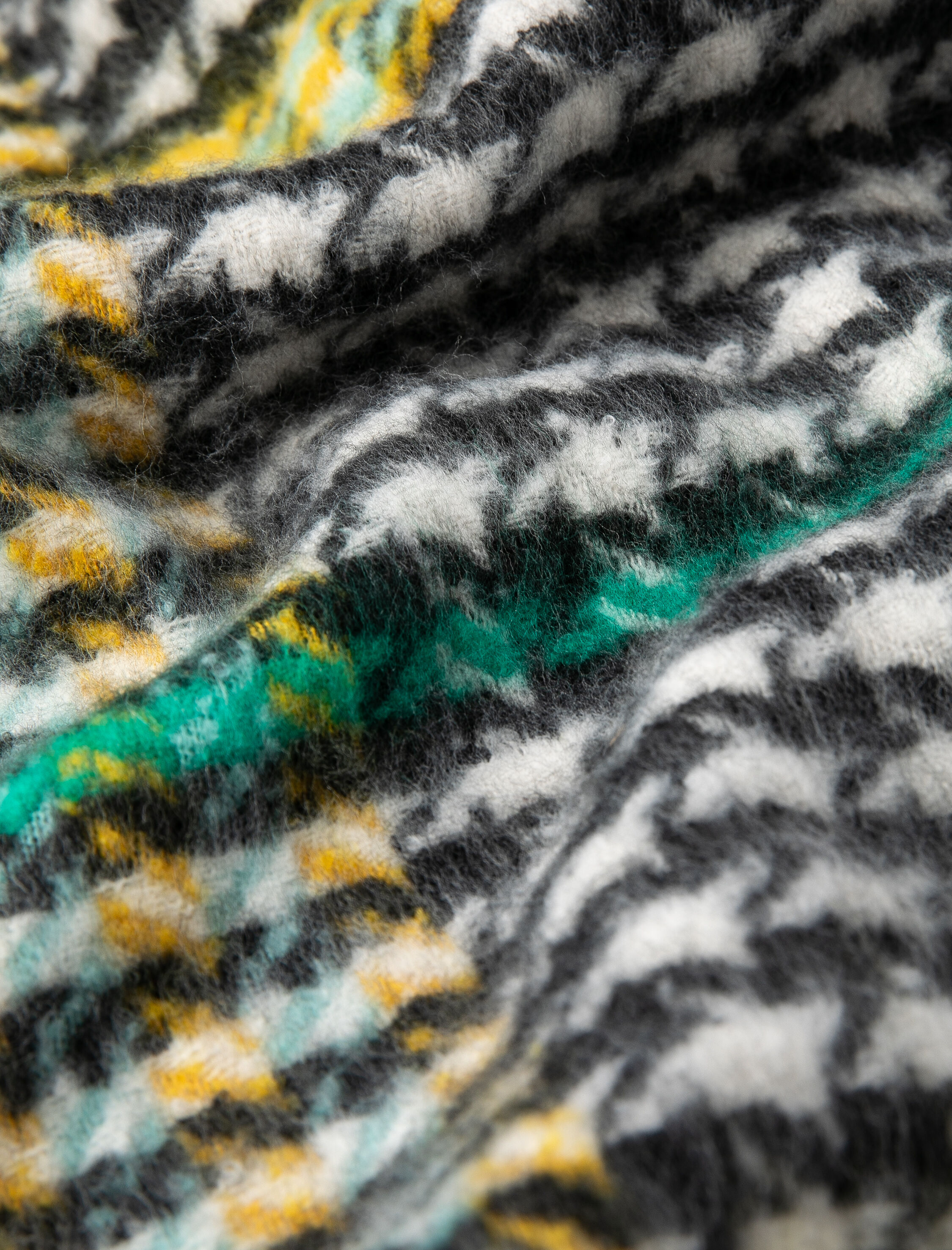  Kadın Atkı Kazayağı Desenli Çok Renkli Yumuşak Dokulu