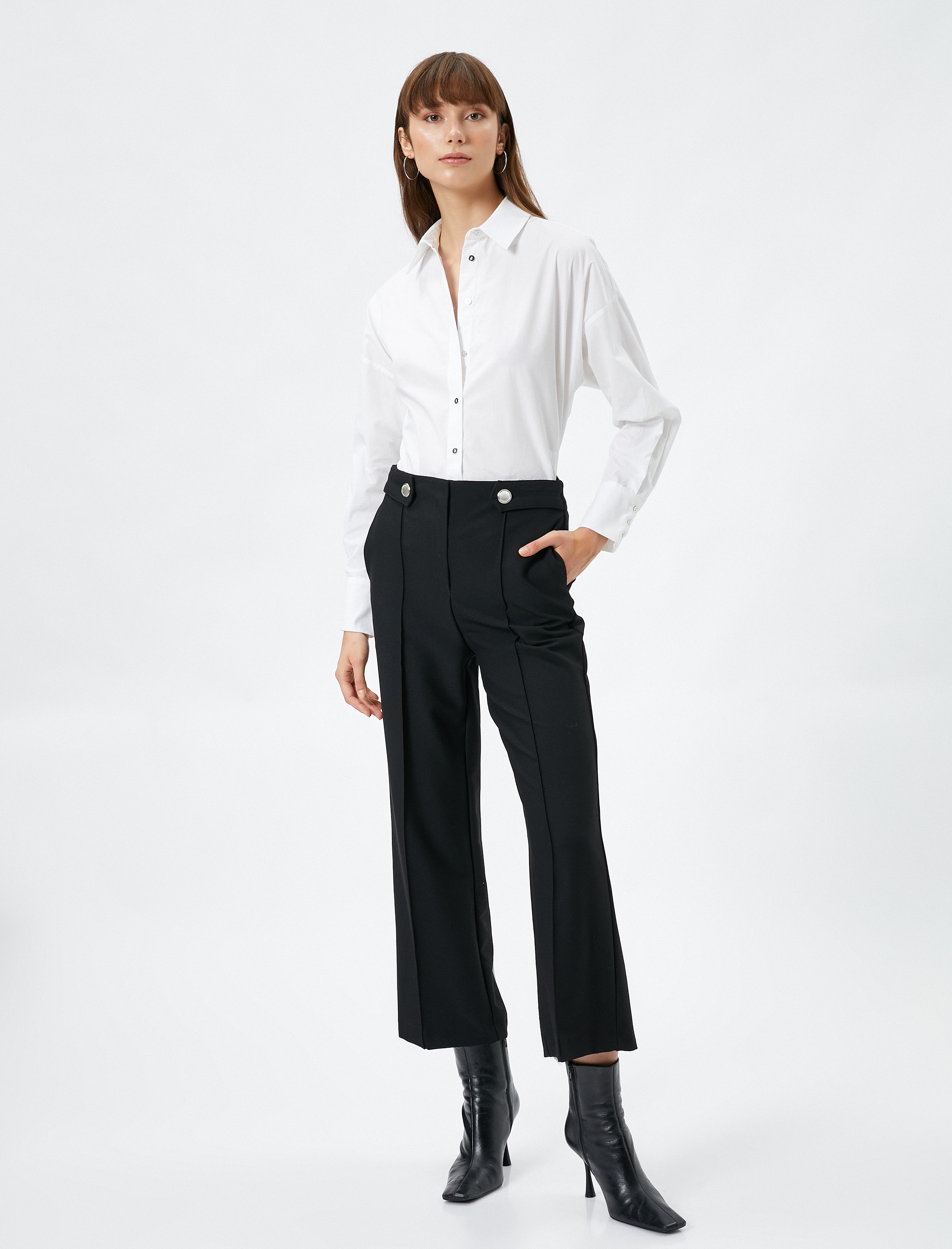   Klasik Gömlek Uzun Kollu Düğmeli Pamuklu