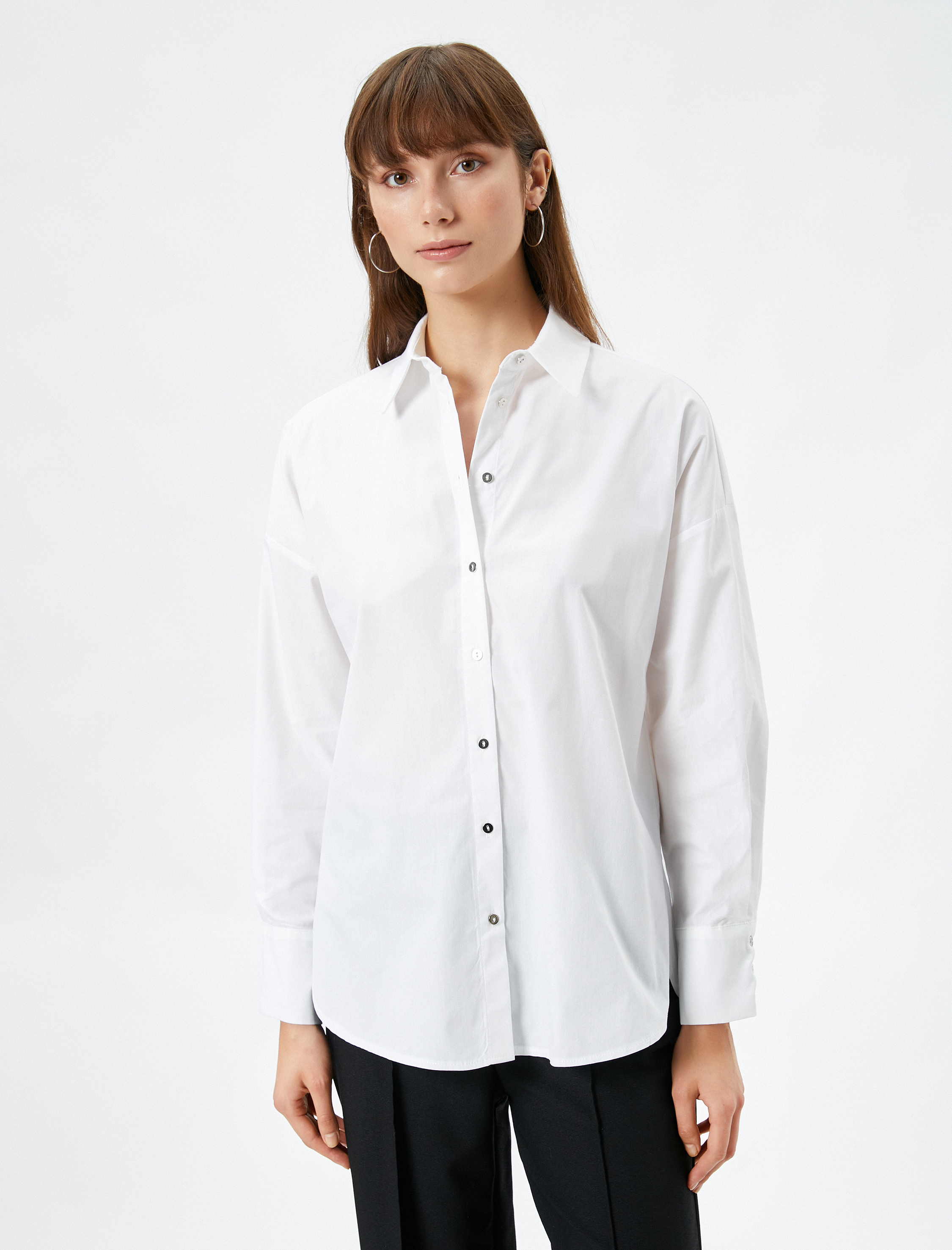   Klasik Gömlek Uzun Kollu Düğmeli Pamuklu